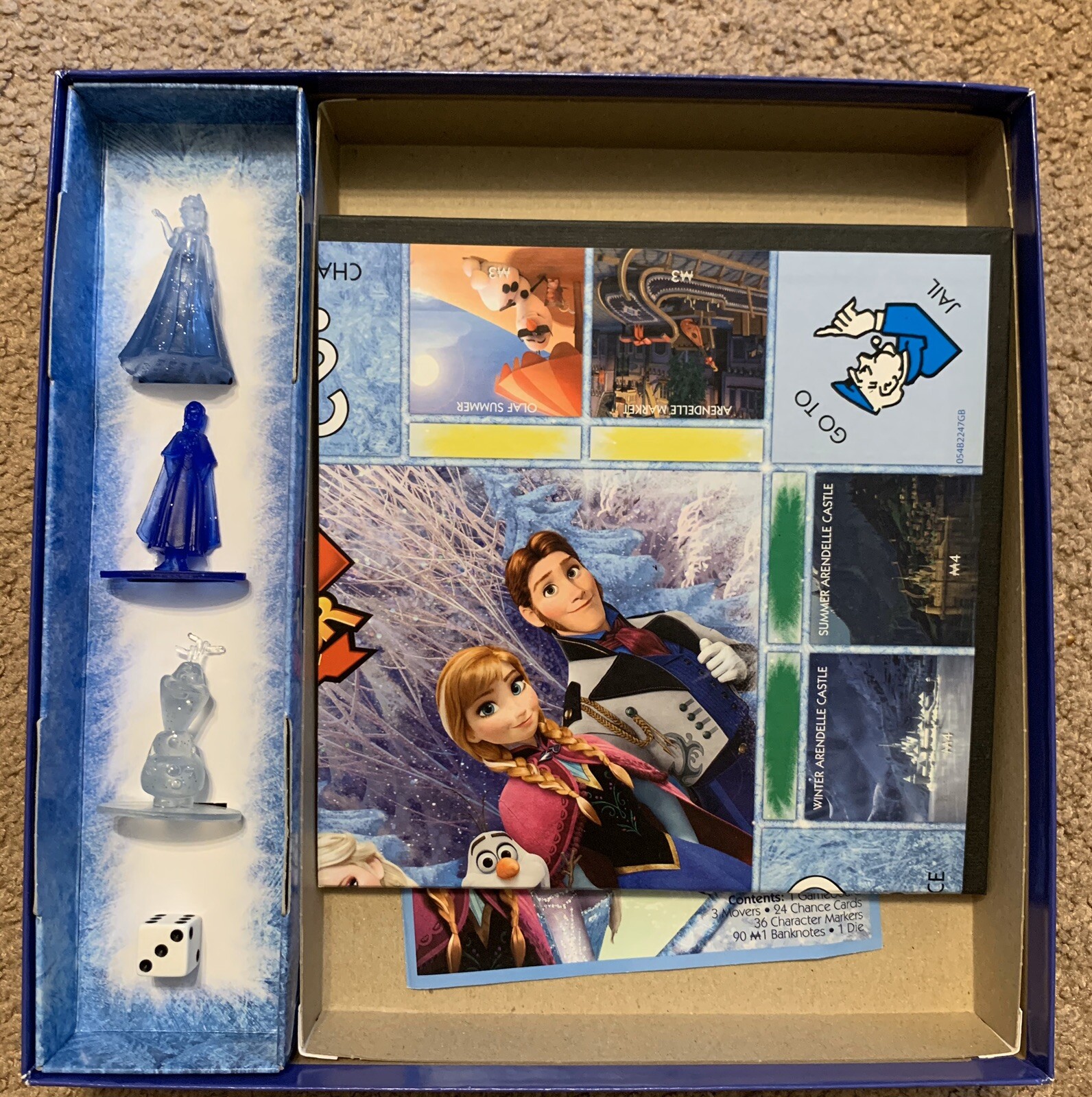 Monopoly Junior Disney Frozen Edition Board Game Elsa Anna Olaf Complete Set