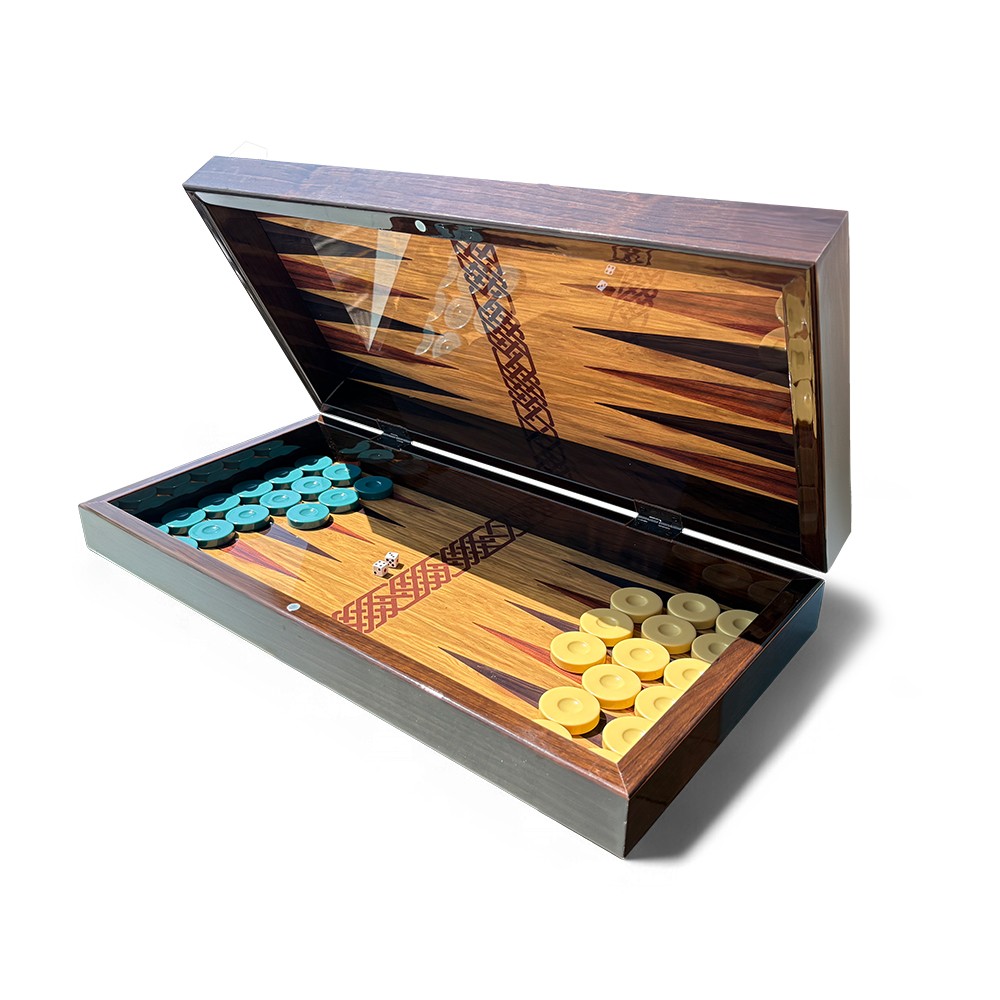 Biggdesign Bloom Backgammon, MDF Body, Magnetic Lock, Durable Gloss Finish, Scra