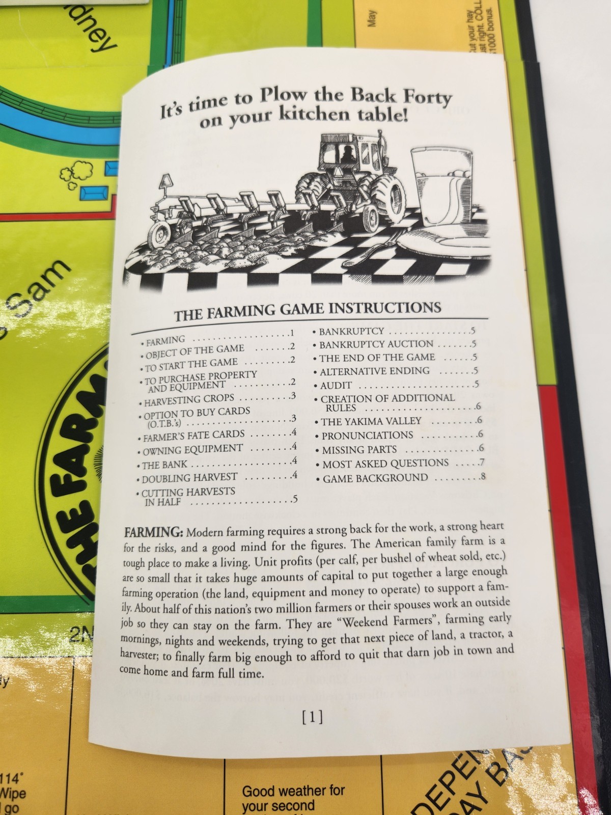 The Farming Game – Harvest the Fun! 1996 Board Game – Complete