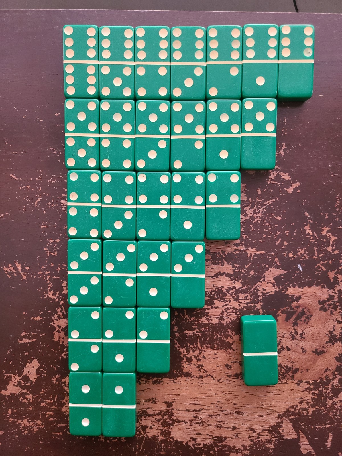 Marblelike Super Thick Green Dominoes