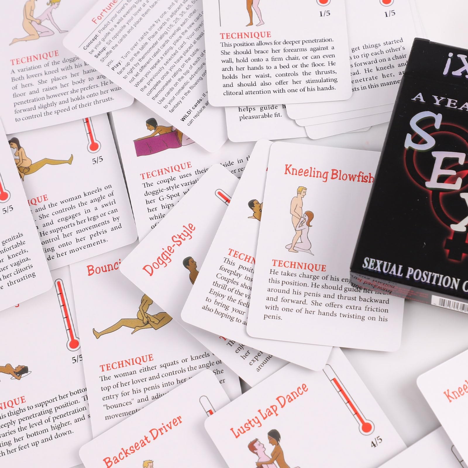 JOCNIKA Sex Position Cards,Date Night Sex Card Couple Game Cards, Adventurous…