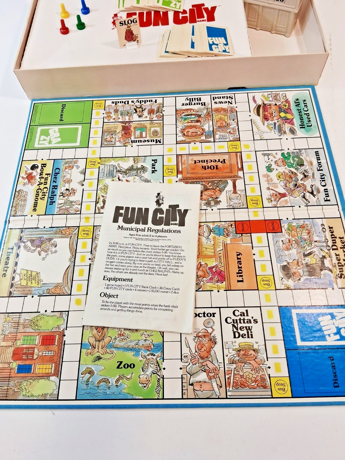 Fun City board game 100% Complete 1987 Parker Brothers vtg