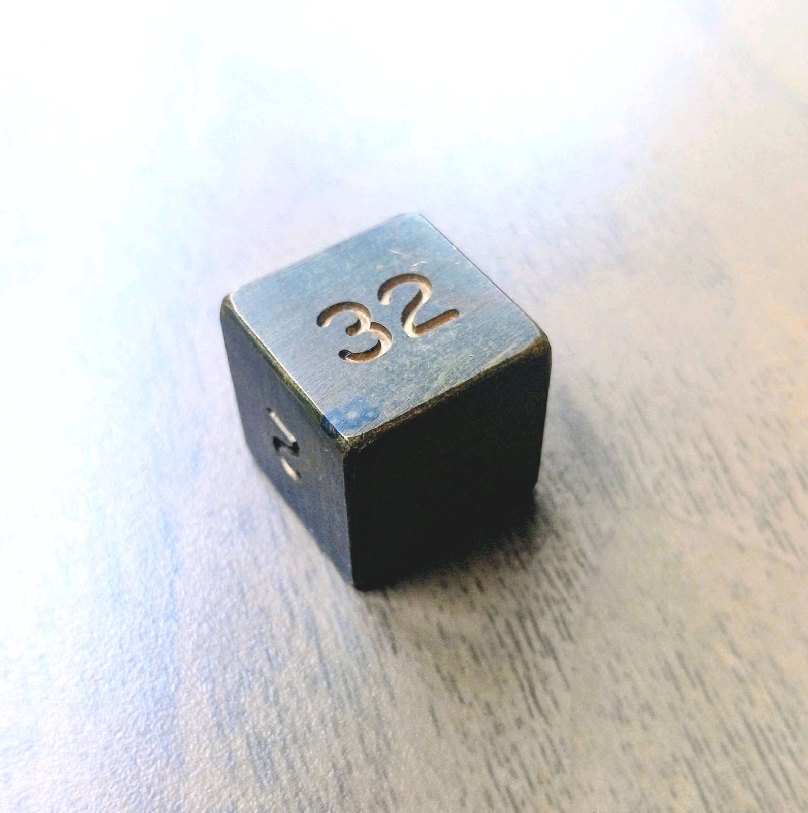 Vintage Solid Brass 0.75in Backgammon Doubling Cube