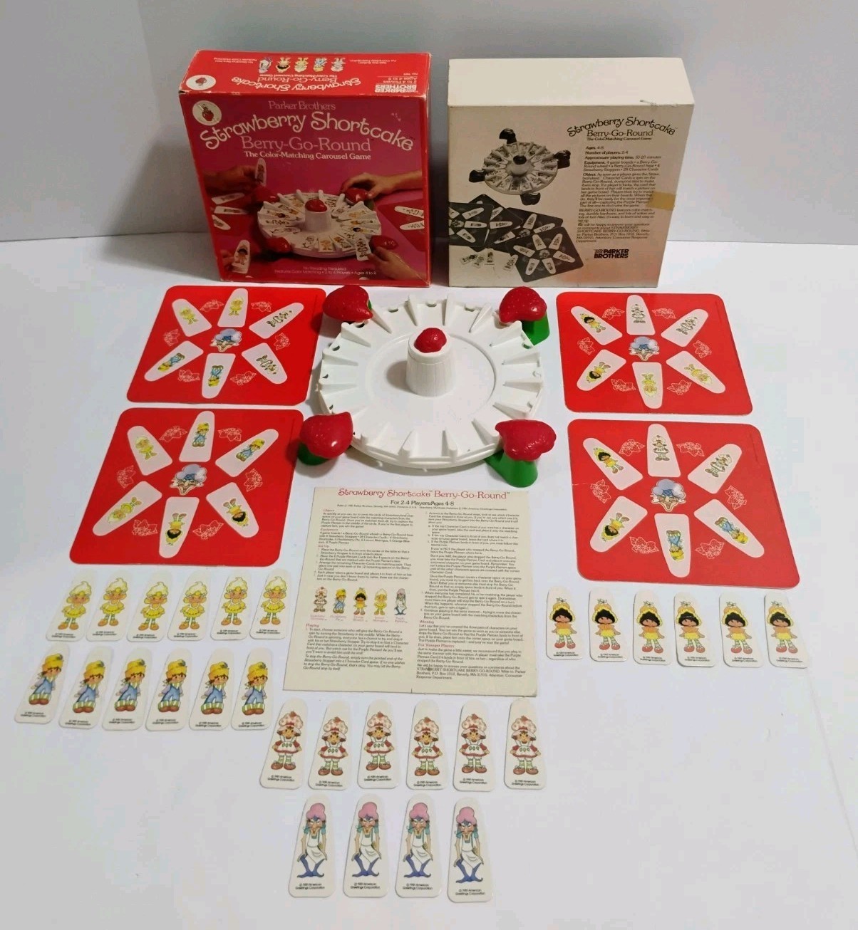 Vintage 1981 Strawberry Shortcake Berry-Go-Round Color Matching Carousel Game…