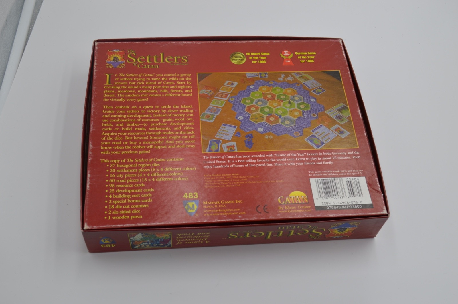 The Settlers of Catan by Klaus Teuber 1997 Mayfair Games #483 COMPLETE Vintage