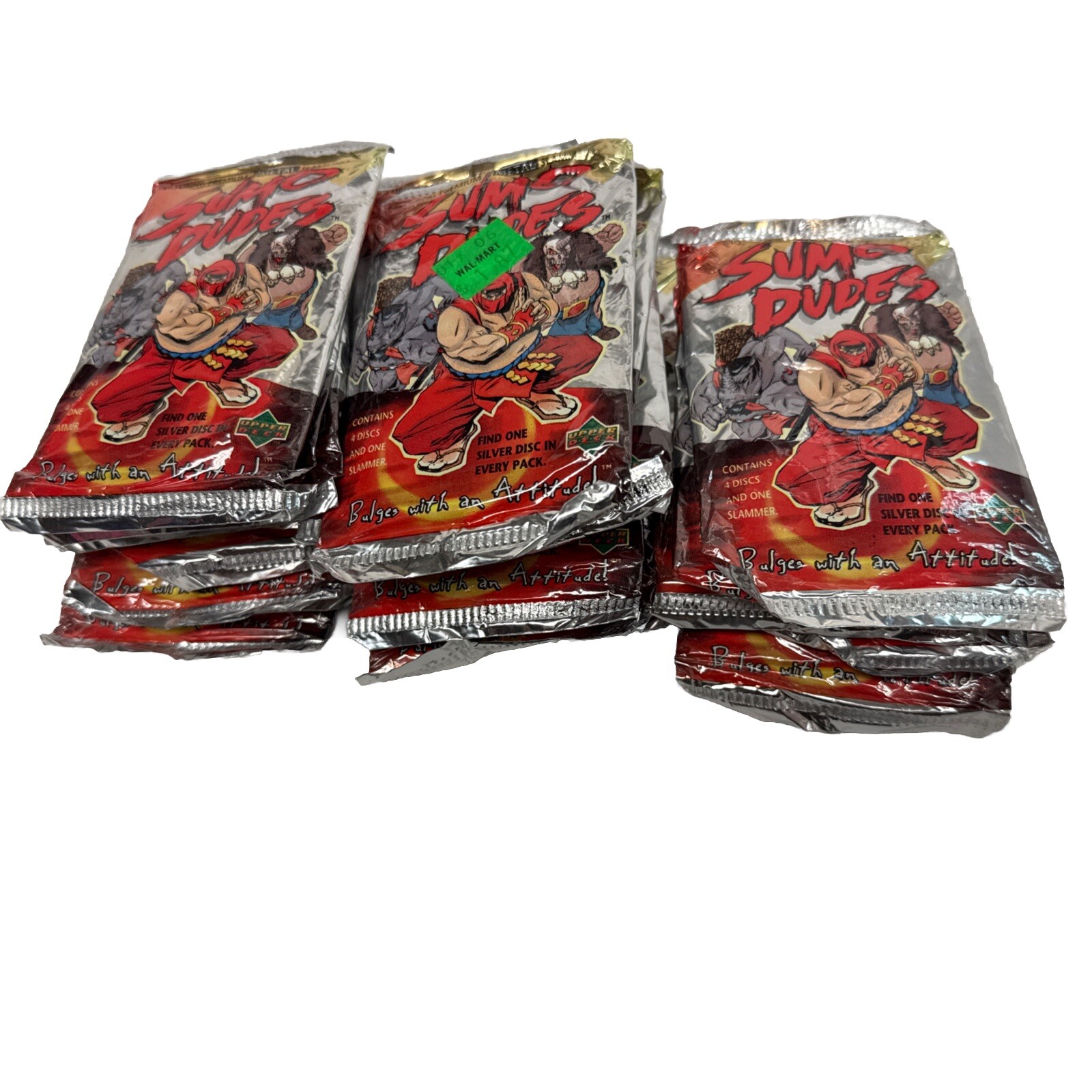Lot of 25 Unopened Packs 1995 Sumo Dudes Upper Deck Pogs SLAMMER Tazos Cards