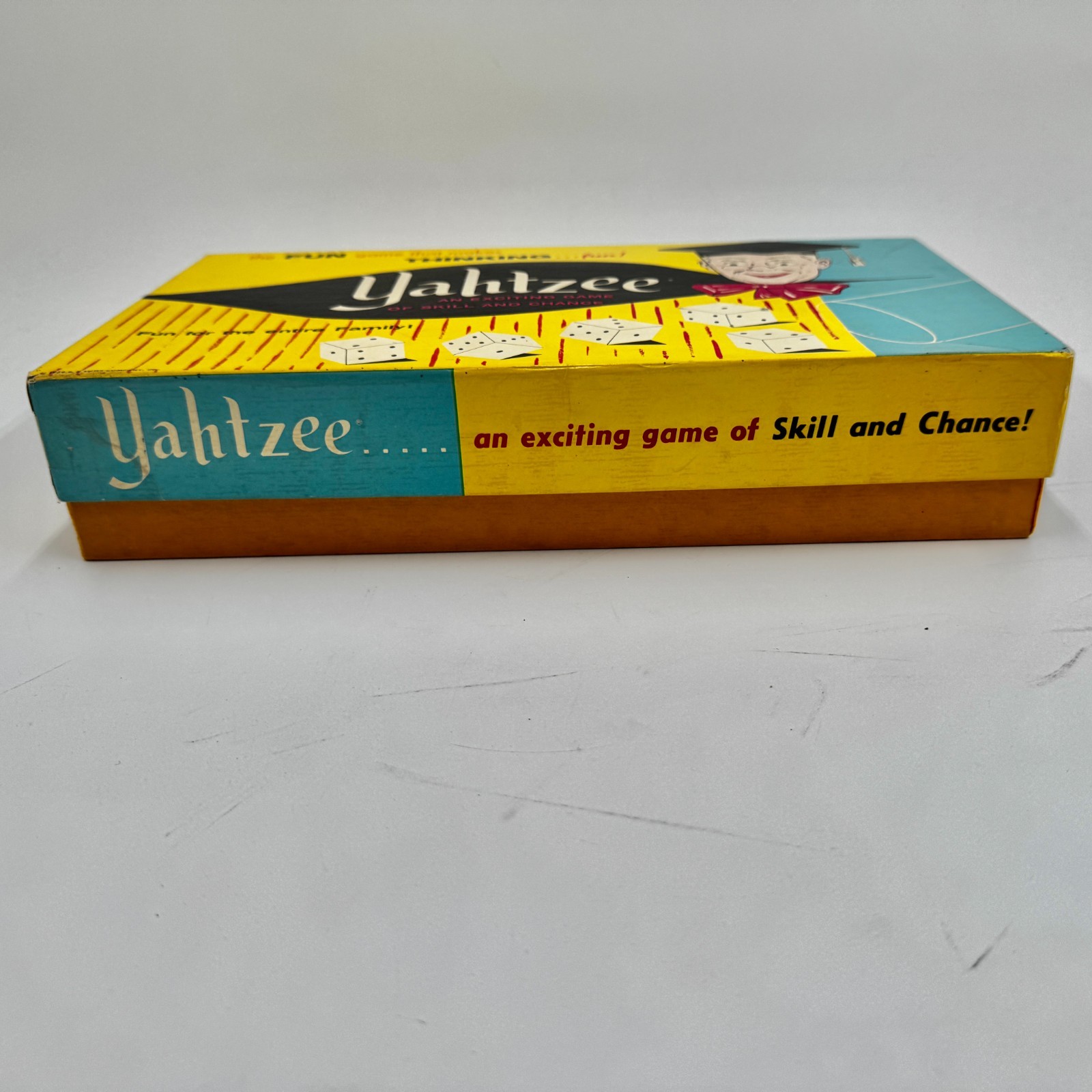 Vintage Yahtzee 1956 Complete Game in Original Box E.S Lowe Co. – Excellent