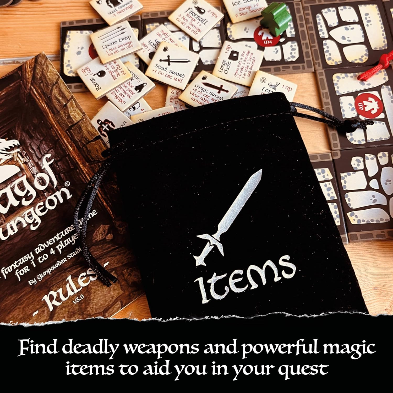 –Fantasy Adventure Board Game for Families & RPG Fans | 1–4 Players, Ages 7+ | C