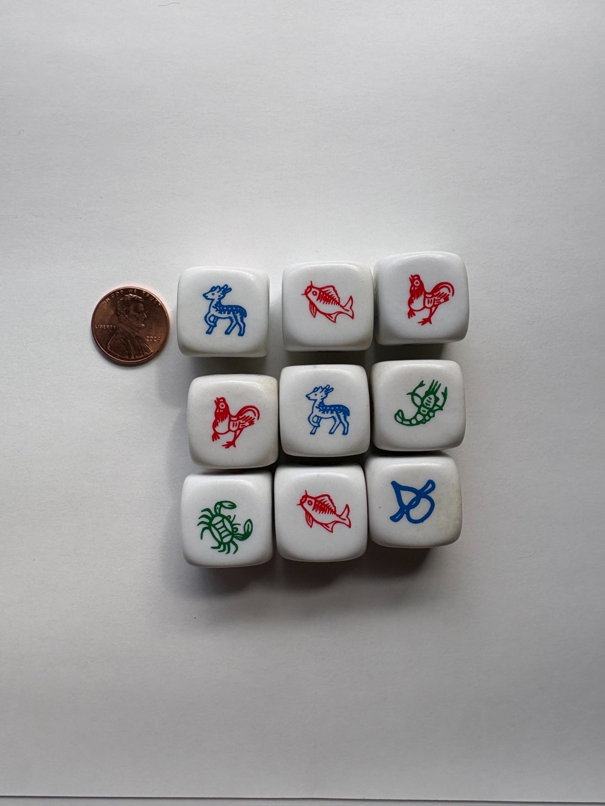 Bau Ca Tom Cua Animal Chess Game – Dice ONLY – 9 dice – NEW