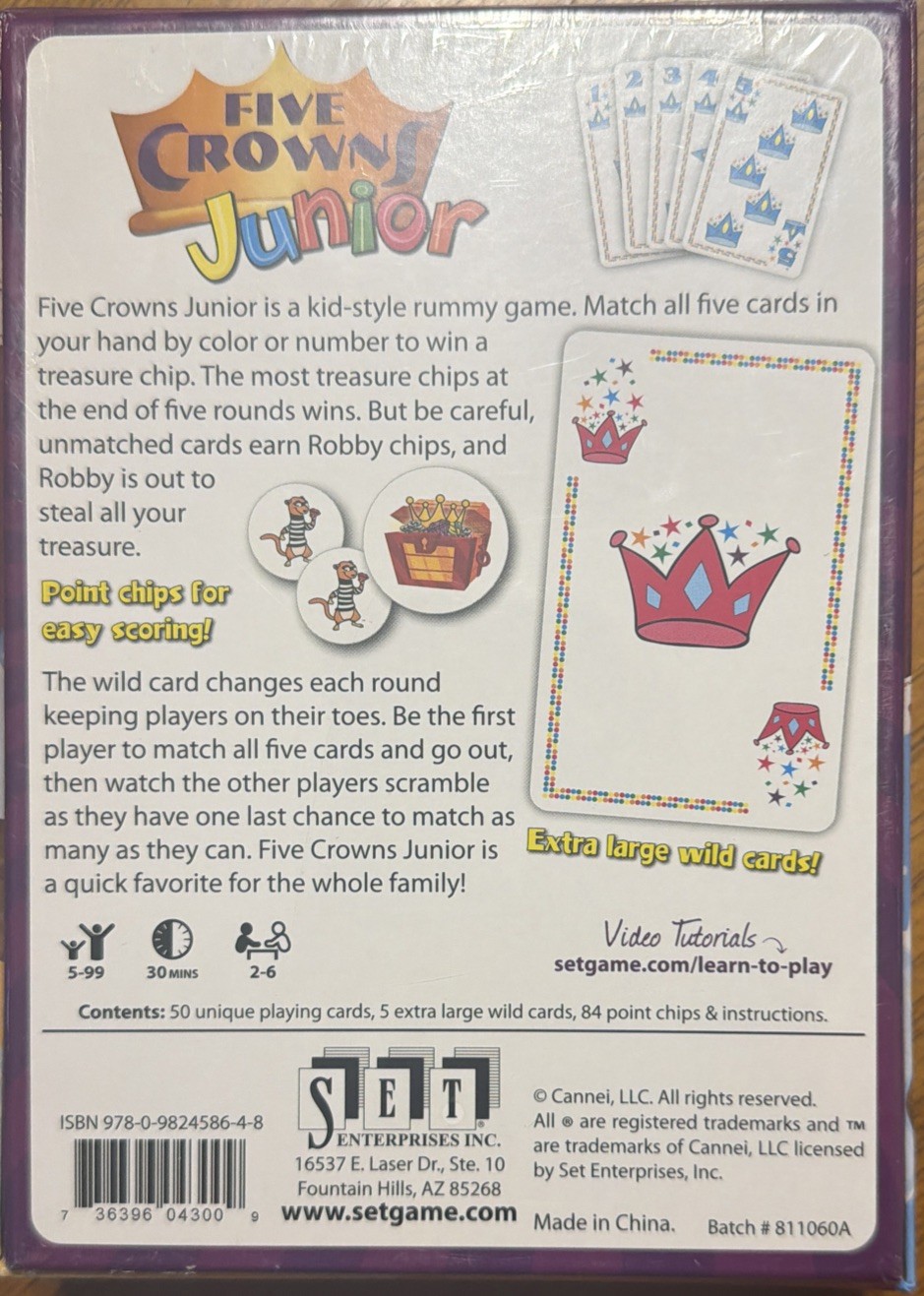 FIVE CROWNS JUNIOR Strategy Card Game 2013 SET NEW Sealed