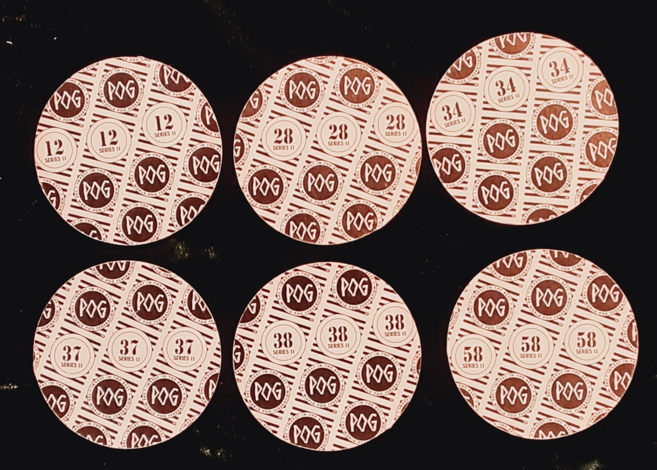 Vintage RARE Lot of 6 WPF 1994 World Pog Federation Robo Pog, Jerk O’ Lantern