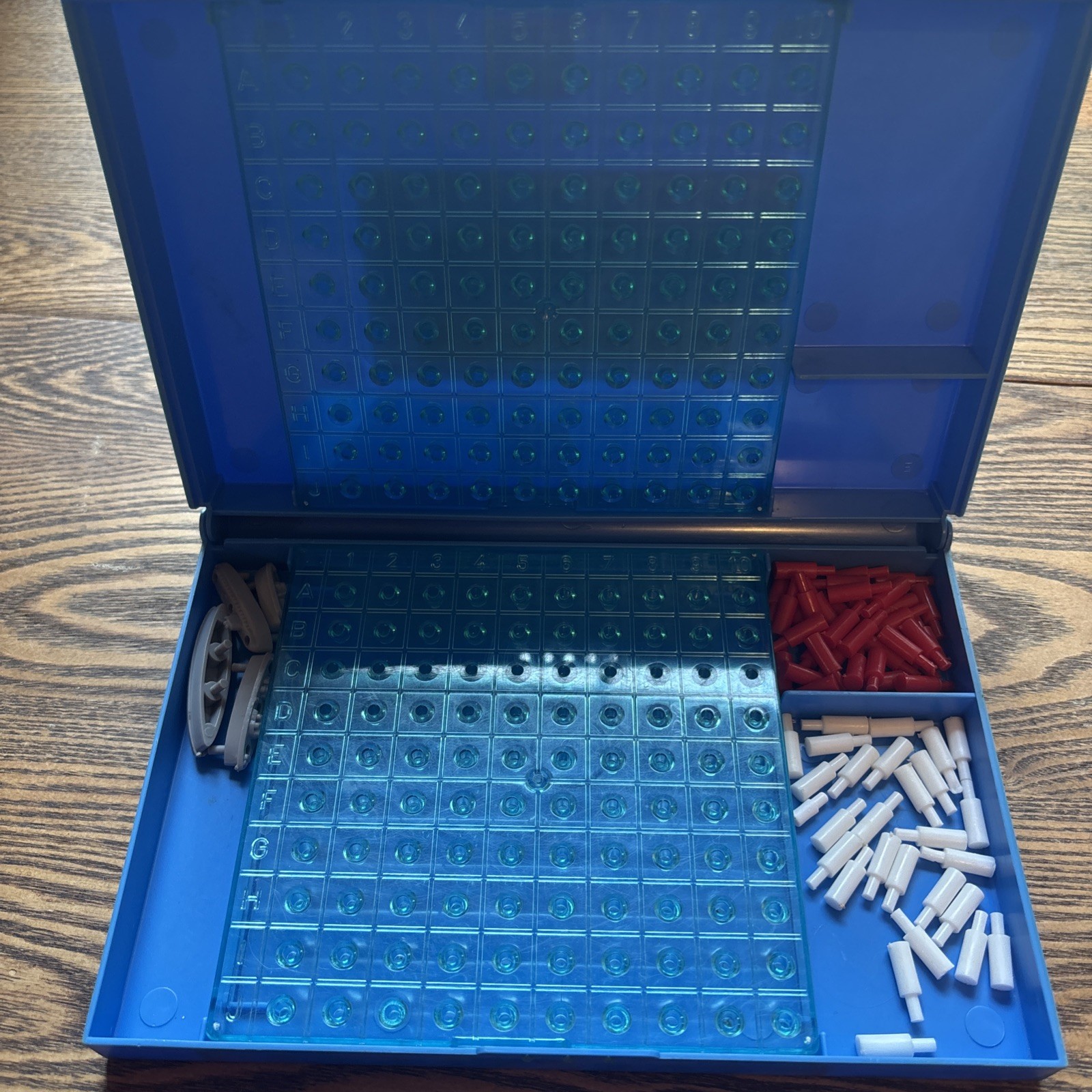 Vintage Battleship Replacement Parts Red & Blue Trays Board Pegs 8 Ships