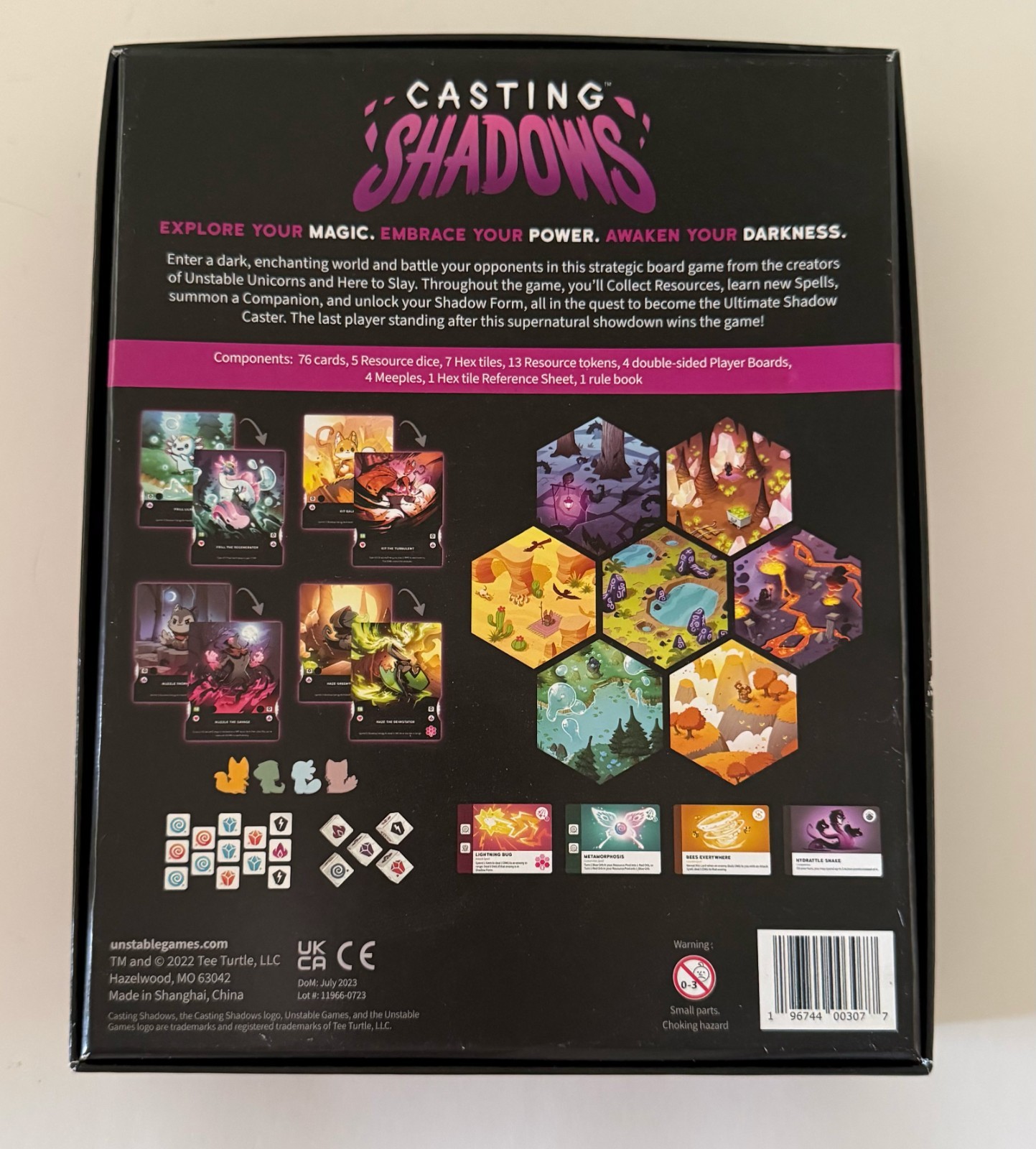 Casting Shadows Board Game Unstable Games Tee Turtle 2022 Complete