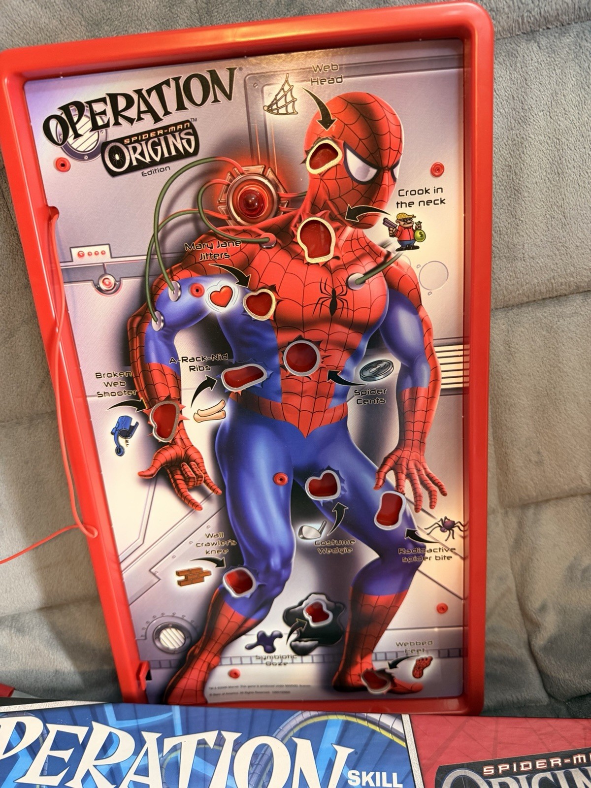 Spider-Man Origins Operation Board Game Marvel Milton Bradley Working.