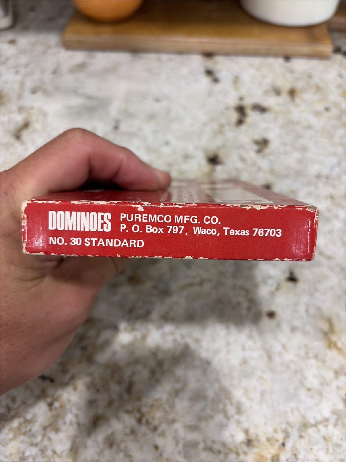 DOMINOES VINTAGE PURMAWEAR STANDARD SIZE PUREMCO NO. 30 BEVELED EDGES RED
