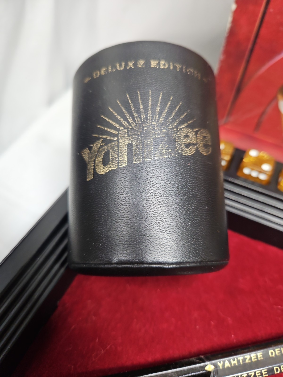 Yahtzee Deluxe Edition Gold Dice Vintage 1997 Game Shake, New Pencils Complete