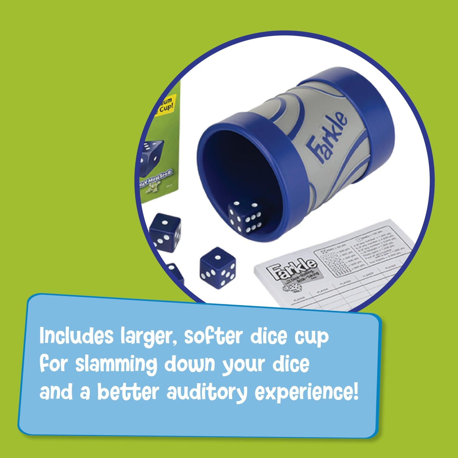 Classic Farkle Dice Game – Fun Family & Travel Game, Includes Dice Cup & Score S