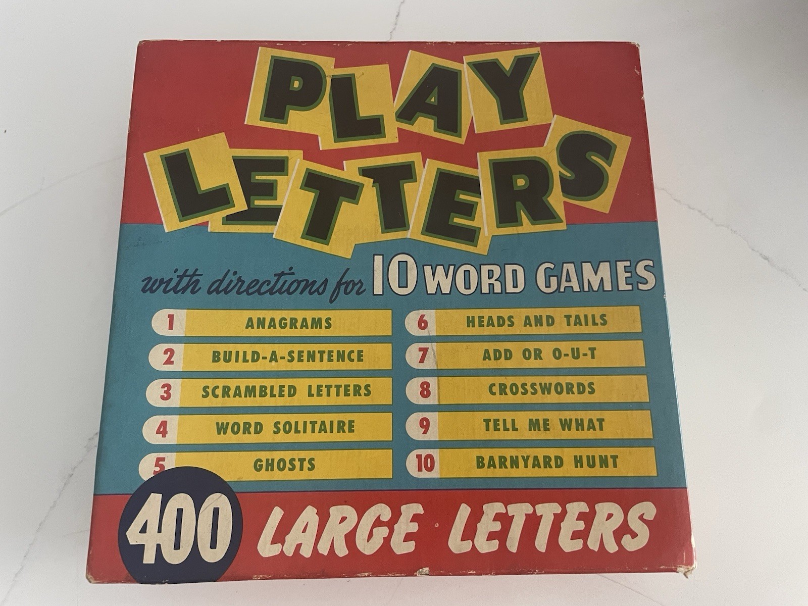 ~ 1973 Vintage Play Letters 10 Word Game 400 Large Letters E.E. Fairchild Corp ~