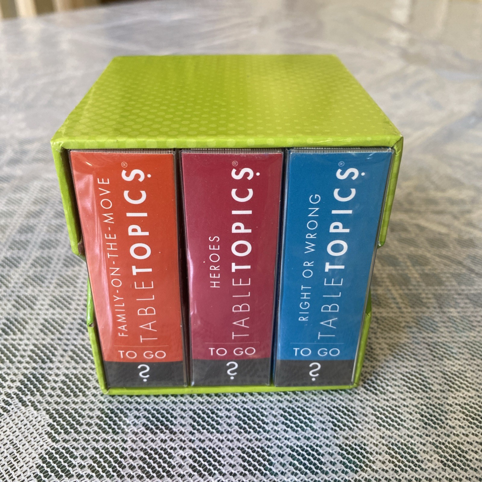 Table Topics Family Conversation Pack Heroes, Right/Wrong, On The Move Sealed