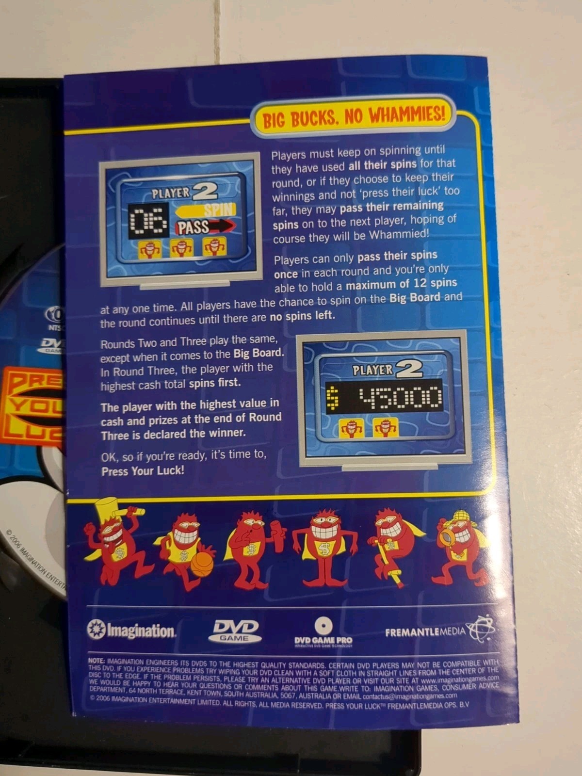 PRESS YOUR LUCK Interactive DVD WORKS! TV Game By Imagination Whammy No Whammies