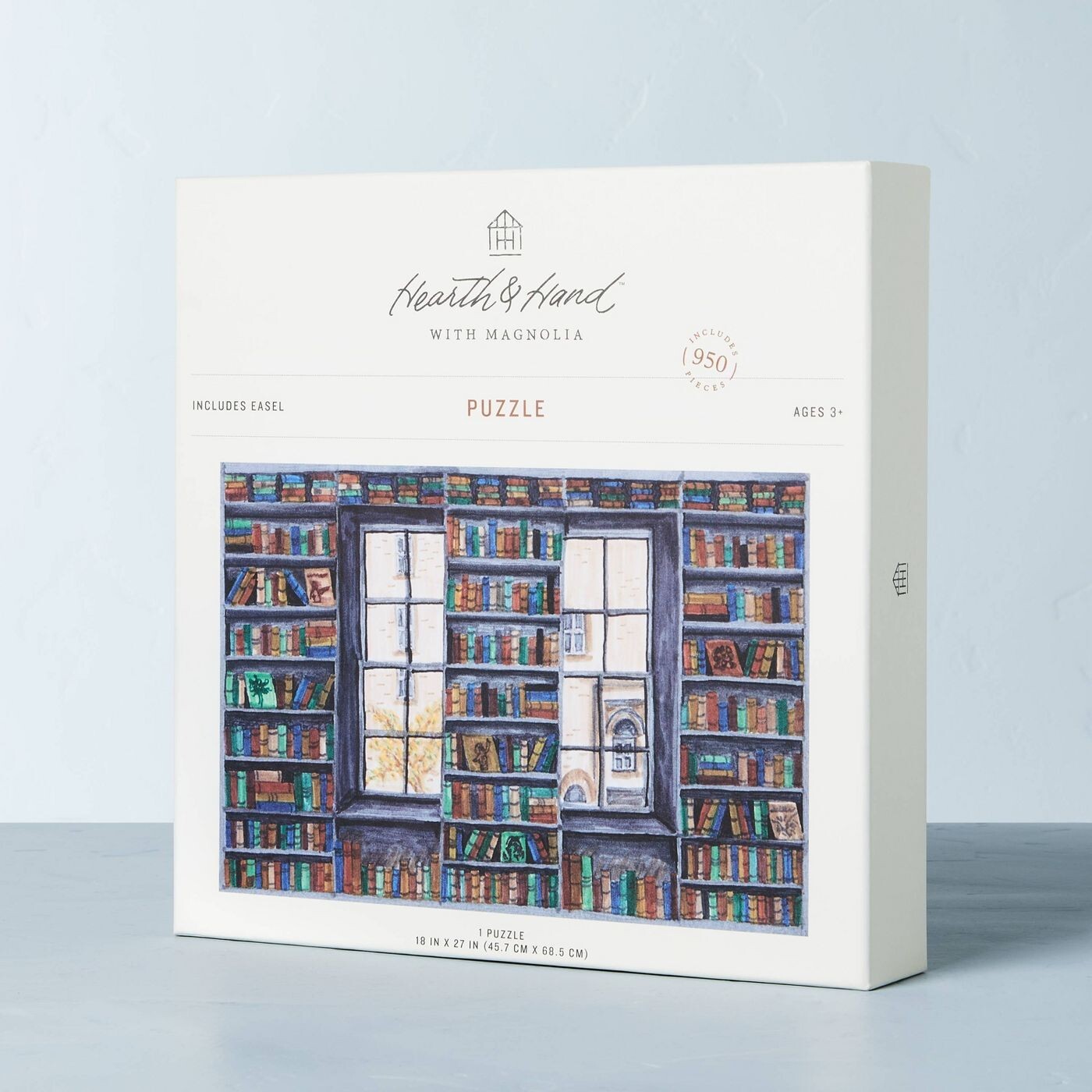 Hearth Hand Magnolia Game Set 2PK Playing Cards Felt Case +950pc Puzzle Bookshop