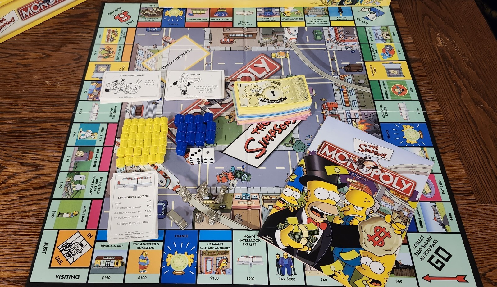 Rare UK Version The Simpsons Monopoly 2003 Boardgame 99% Complete USA SHIPPER