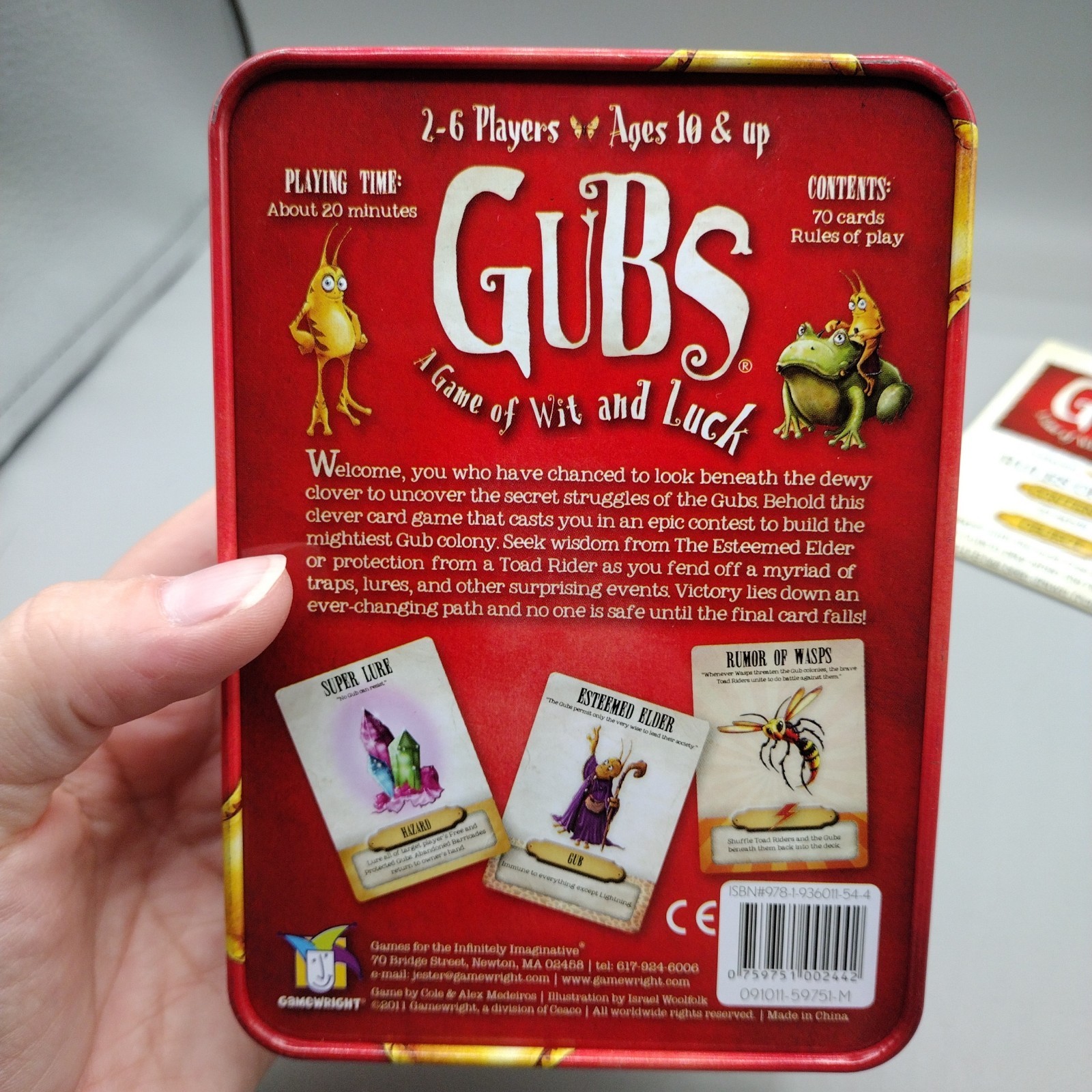 Gamewright Gubs A Game of Wit & Luck Card Game Tin 100% Complete w/ Rules 2011