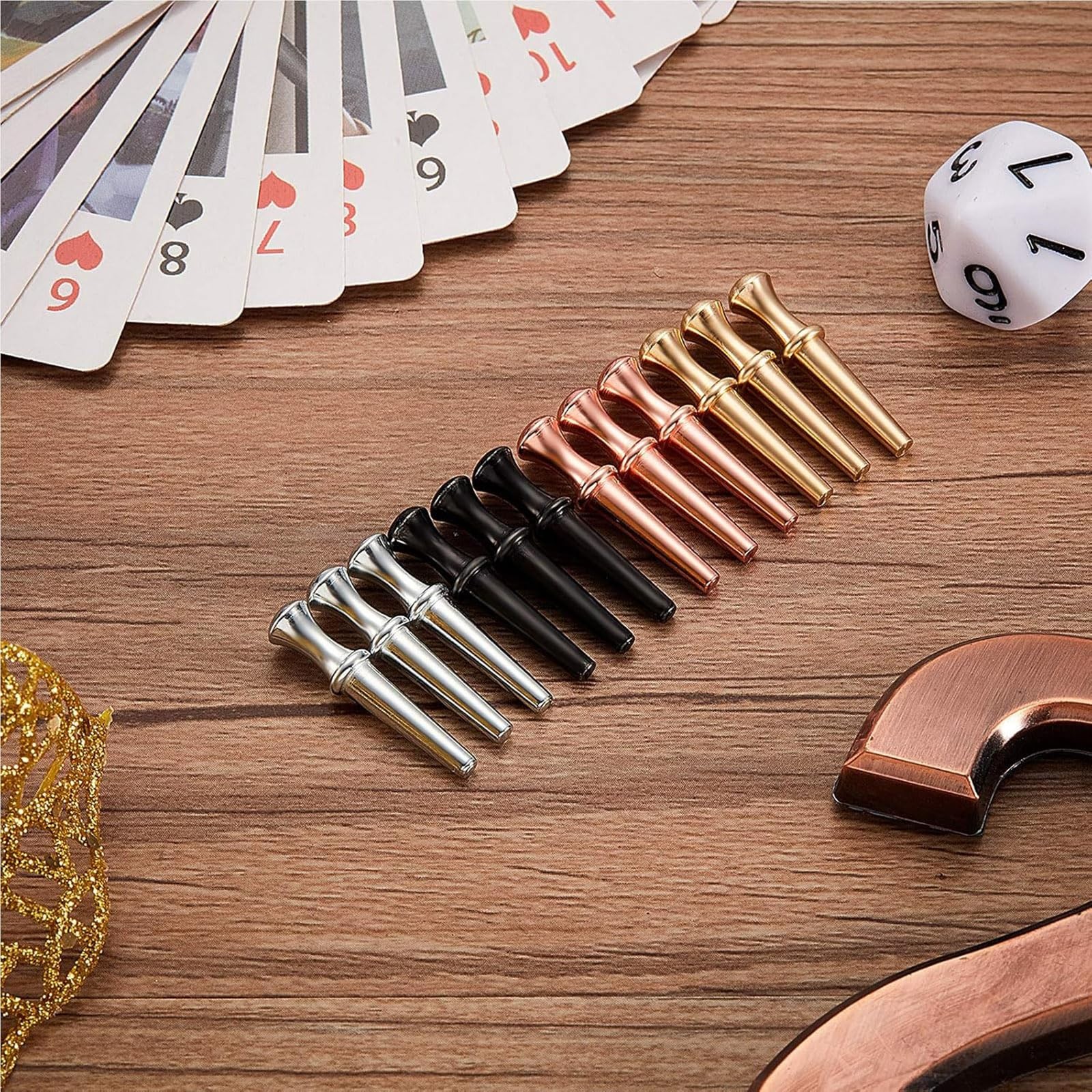 48 Pcs Metal Cribbage Pegs for 1/8 Holes with Storage Pouch 4 Colors Set