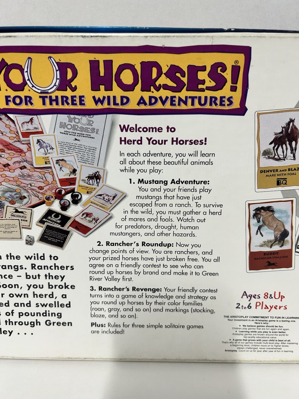 Herd Your Horses- Vintage Board Game 1993 Kids Family Animal Adventure-Preowned