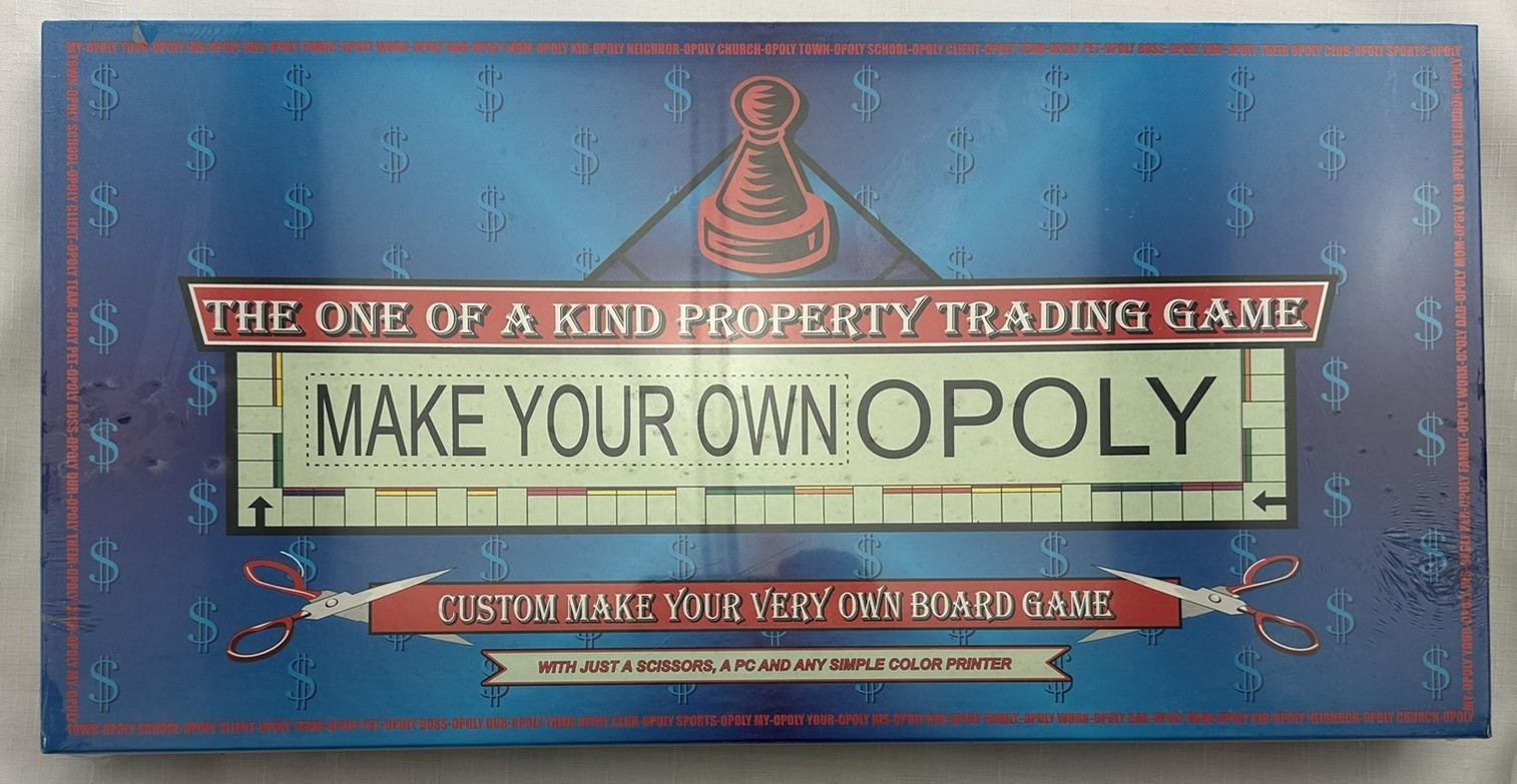 1998 Make Your Own Opoly Monopoly Game by TDC Games Brand New Sealed FREE SHIP