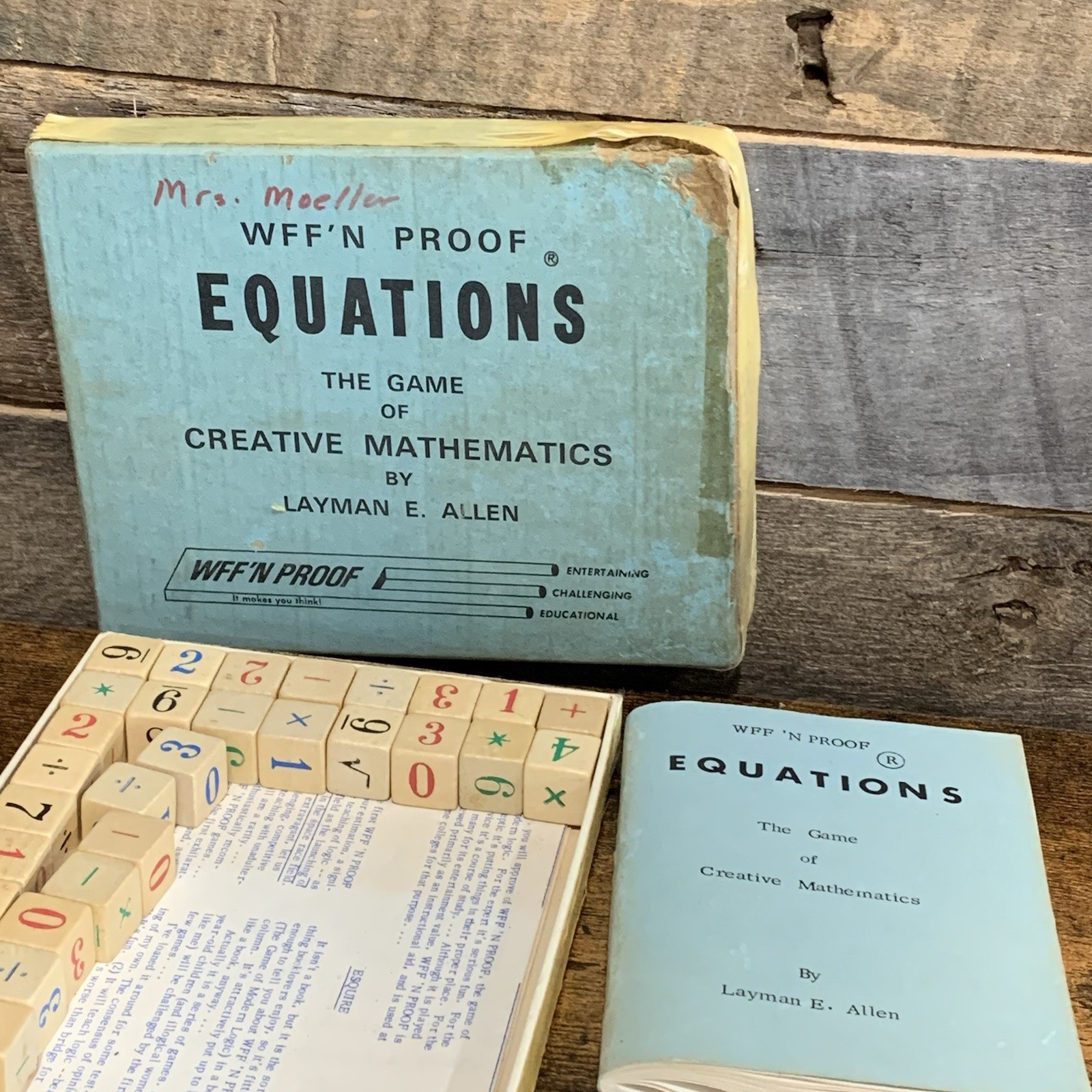 Vintage WFF’N PROOF Equations The Game Of Creative Mathematics Layman Allen