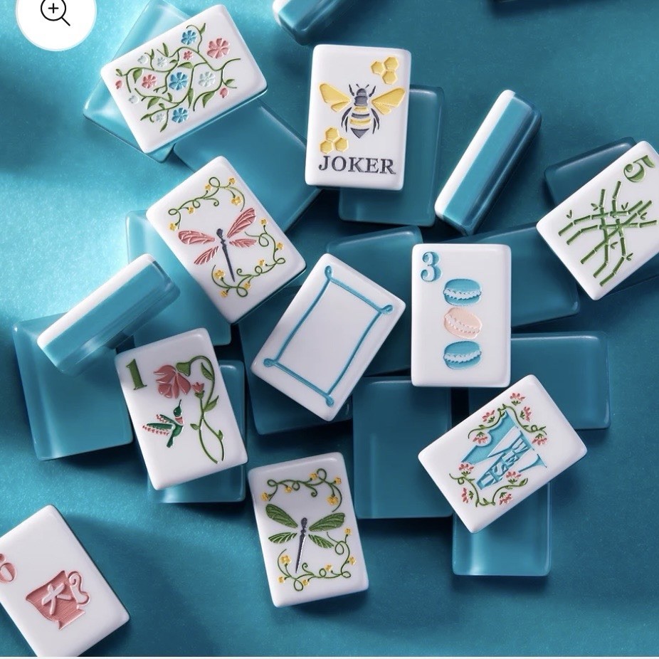 Let’s Garden Party Inspired 2-Layer Blue Back American Mahjong Tiles