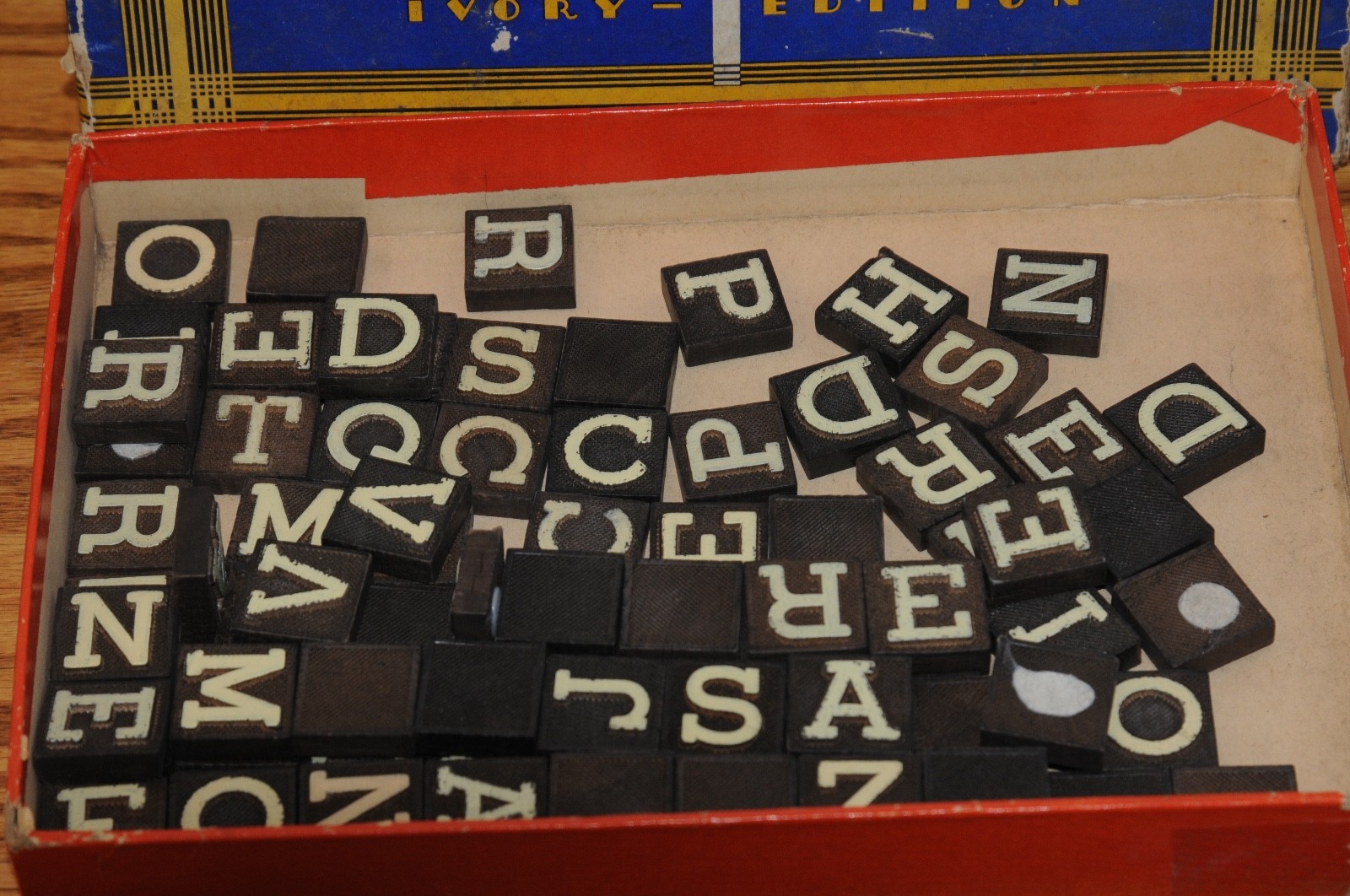 Vintage Anagrams Eye-Rest Ebony Edition Box And Tiles Games Traditional Game Old