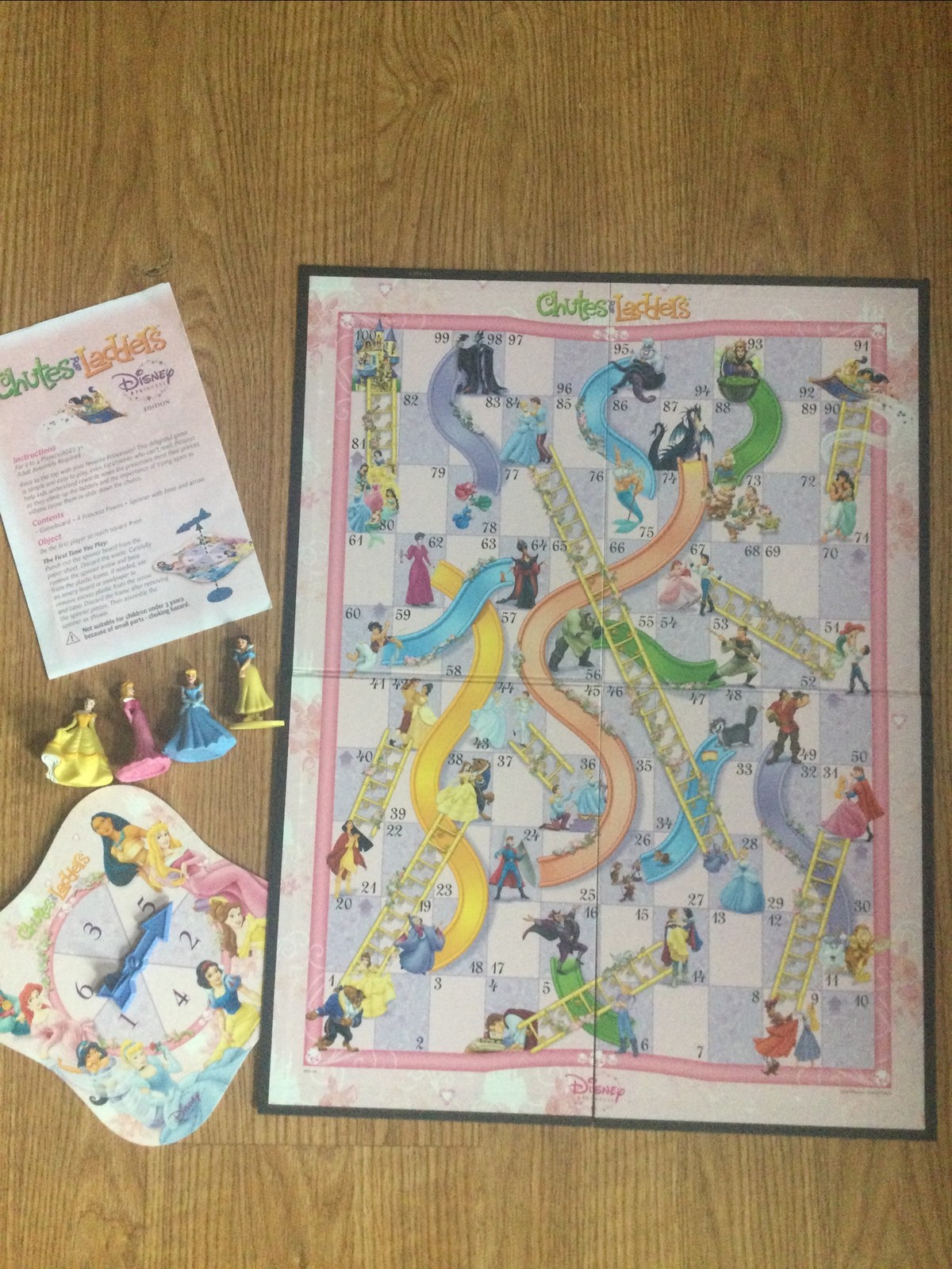 Disney Princess Chutes and Ladders by Hasbro 100% Complete 2009