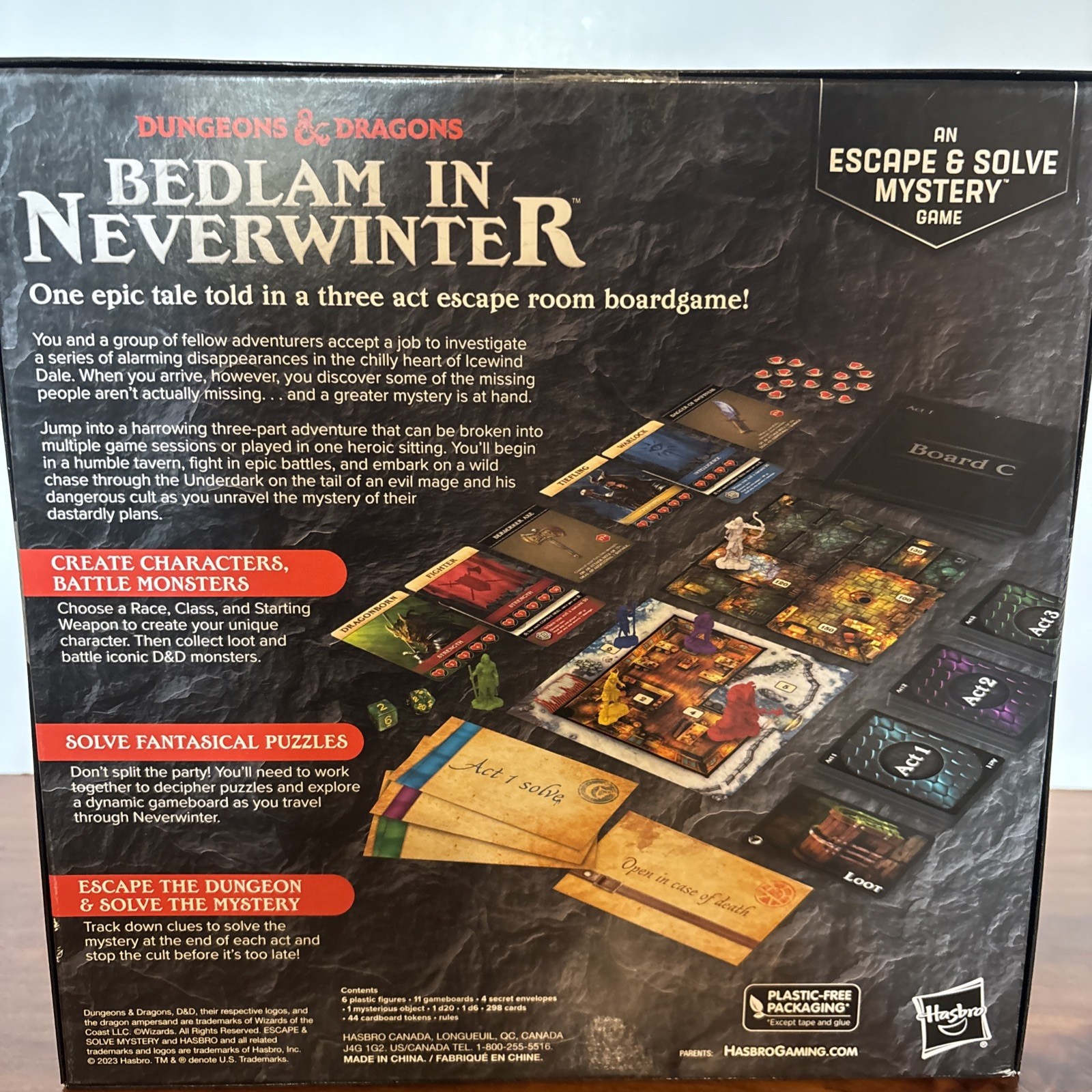Hasbro Boardgame Dungeons & Dragons – Bedlam in Neverwinter Box VG+/Mint