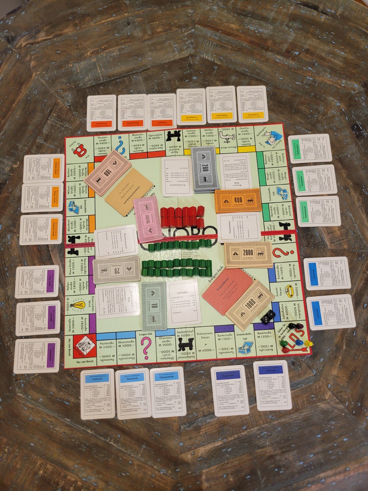 Monopoly Rare German Import 1961 Comp Amazing Condition Wood Pcs Spiele Schmidt