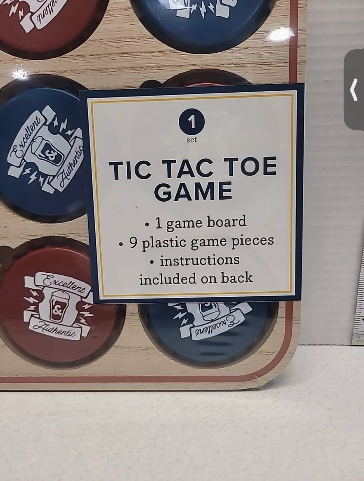 Target Bullseye Father’s Day Gift 2024 Tic Tac Toe Wooden Board Game NIP 12″x12″