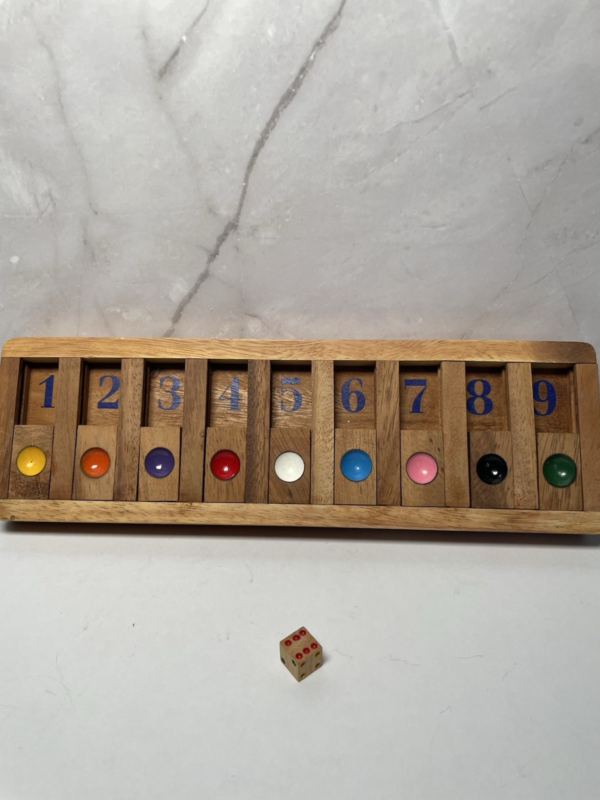 Shut the Box Wooden Game Two Player Die Included Aesthetic Toys Educational Toys