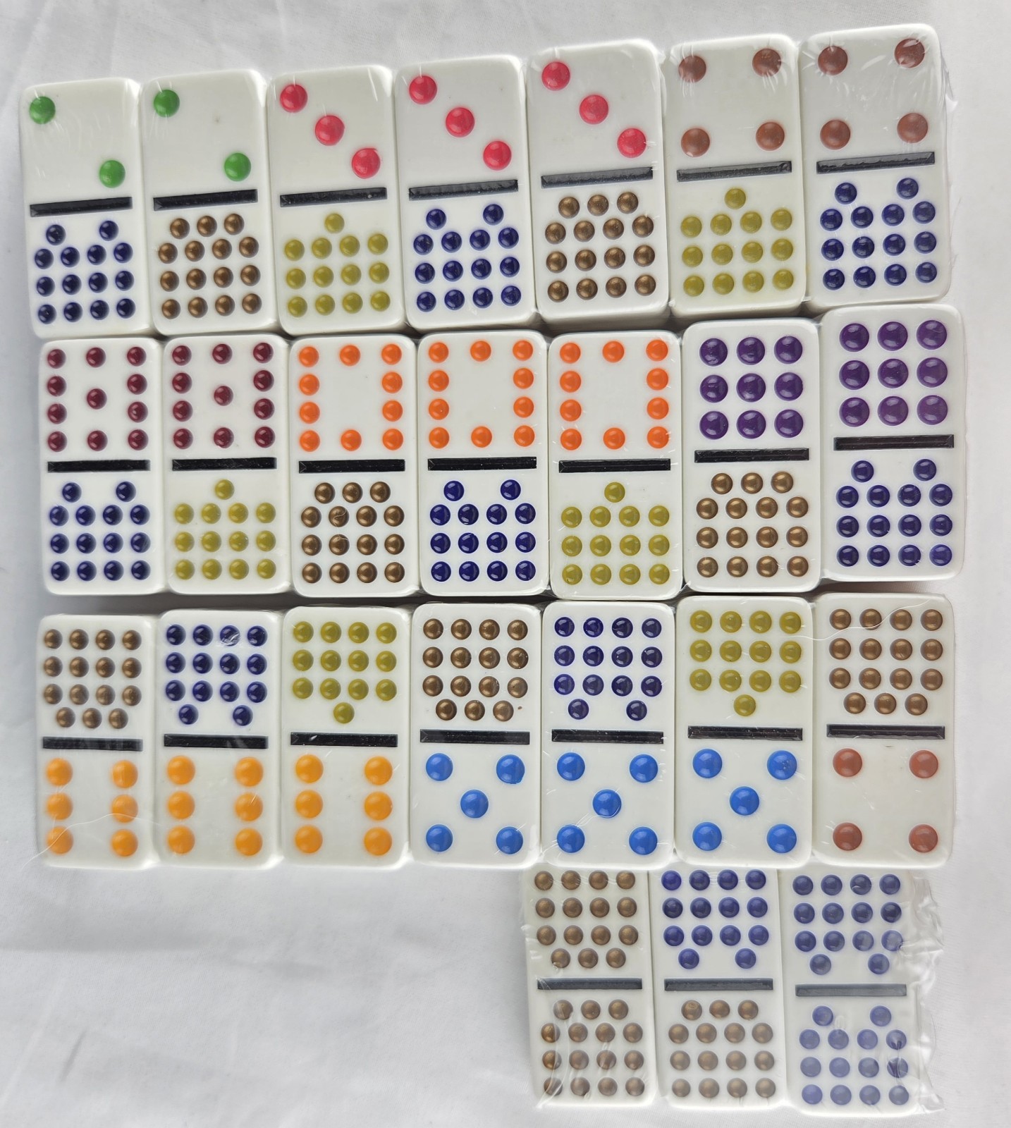 Vintage Double 15 Dominoes by Cardinal Complete 136 Domino Set Case Multi Color