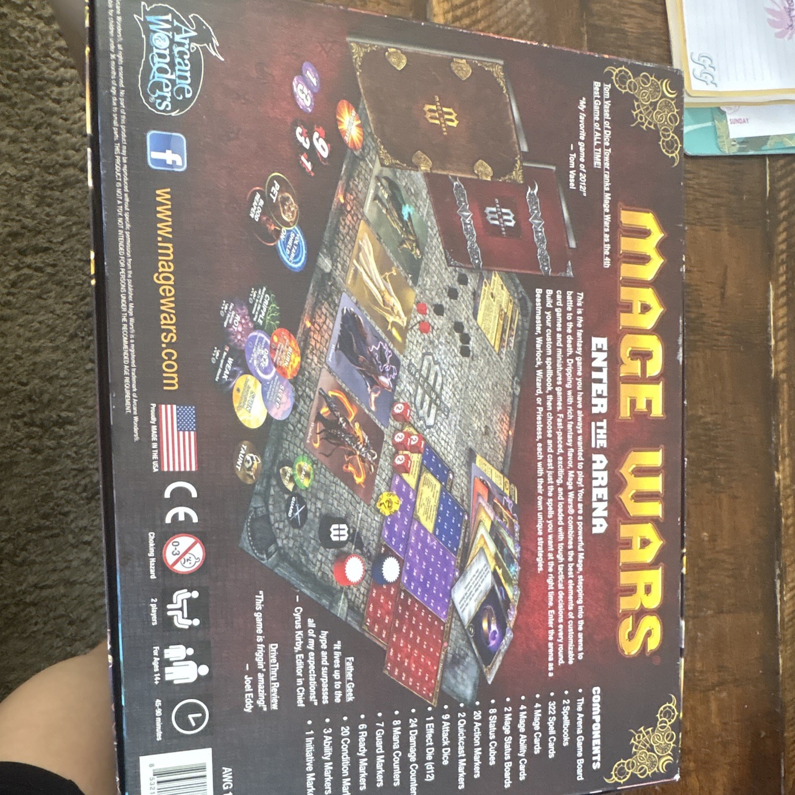 Arcane Wonders Mage Wars Strategy Board Game 2 Players 13+ 2012 AWG1010