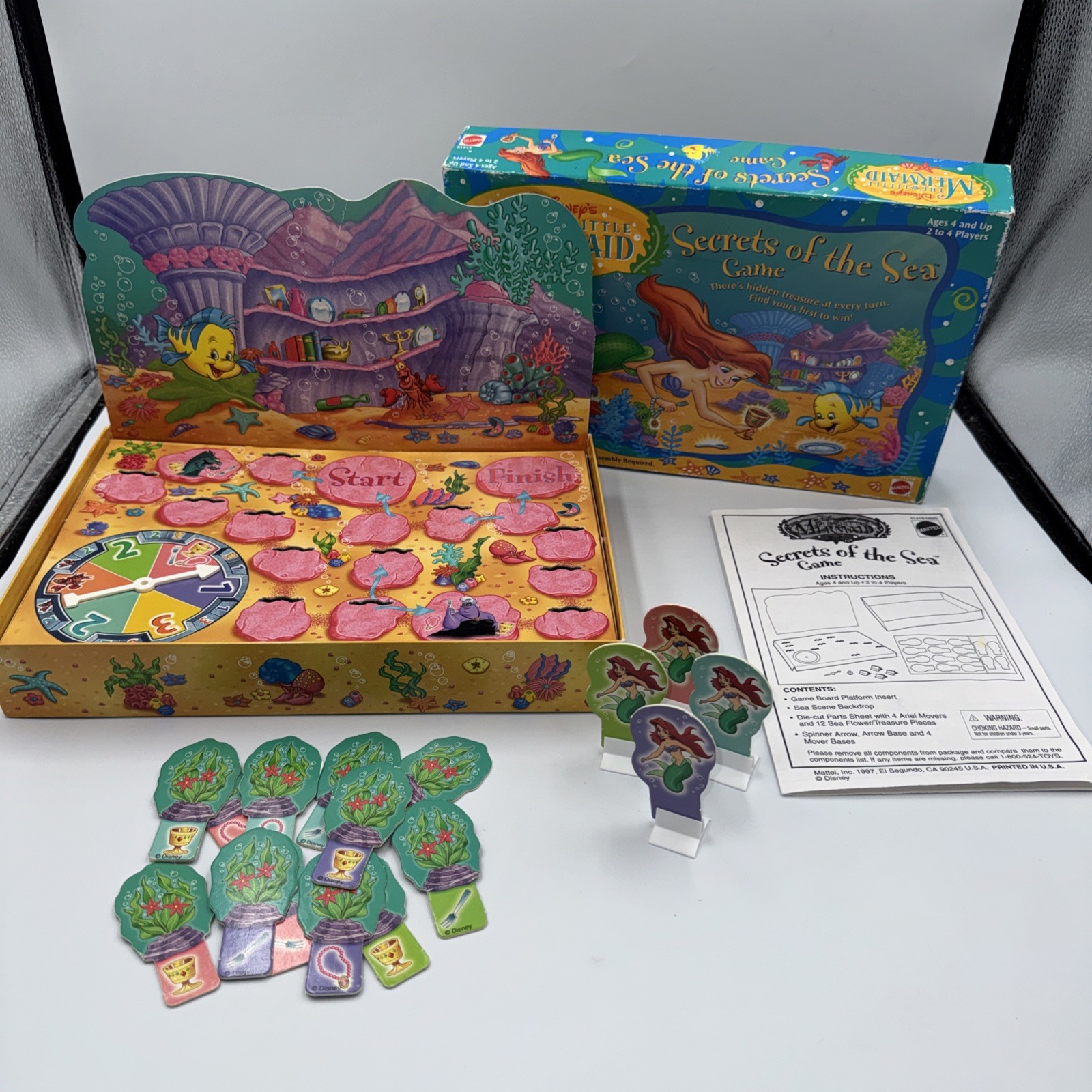 Disney’s The Little Mermaid Secrets Of The Sea Board Game VTG 1997 Complete!