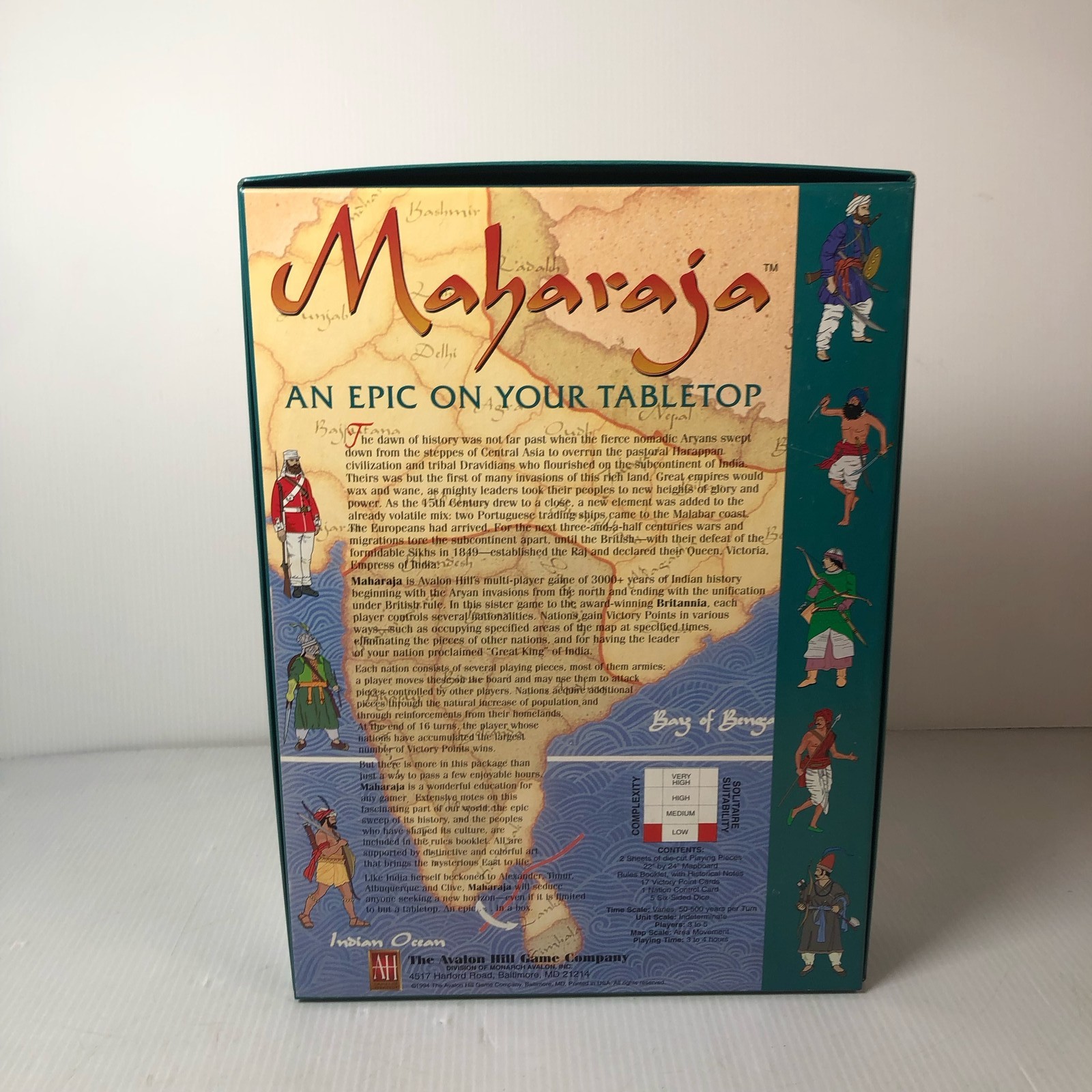 Maharaja The Avalon Hill Game Company 1996 Board Game Complete Partially Punched