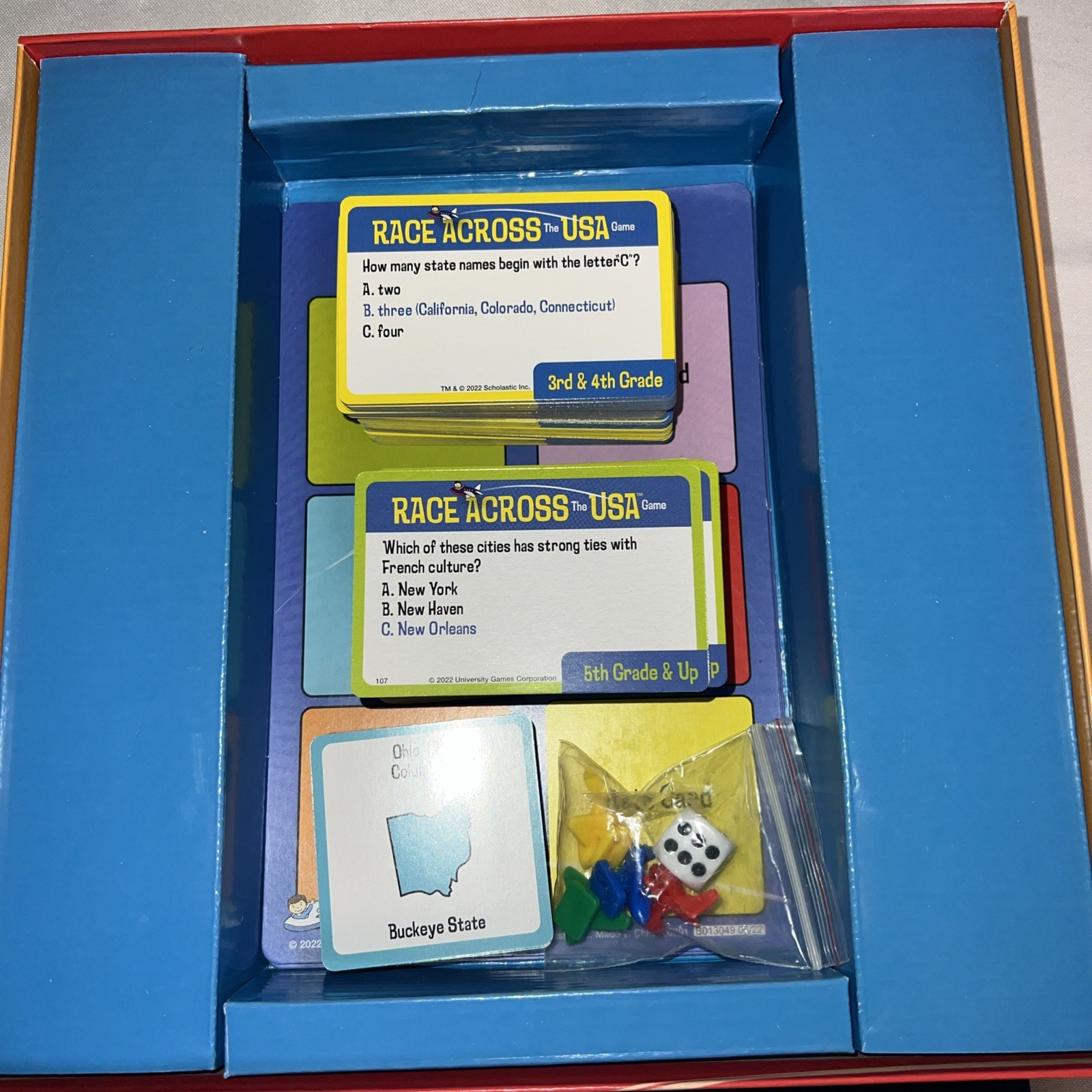 Scholastic Race Across The USA Game Ages 8 And Up