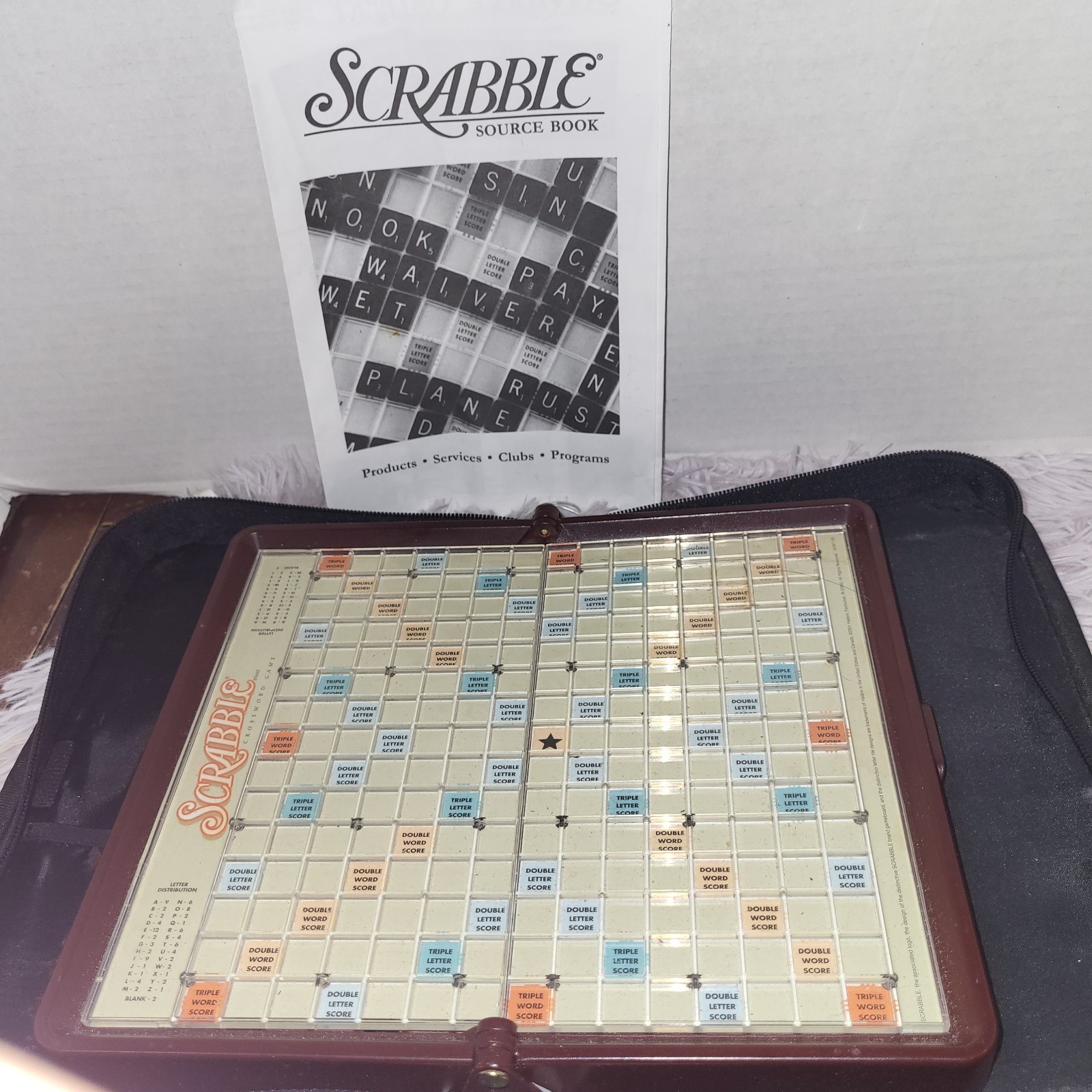 Scrabble Crossword Game Travel Folio Edition Zipped Case 2001 Complete Hasbro