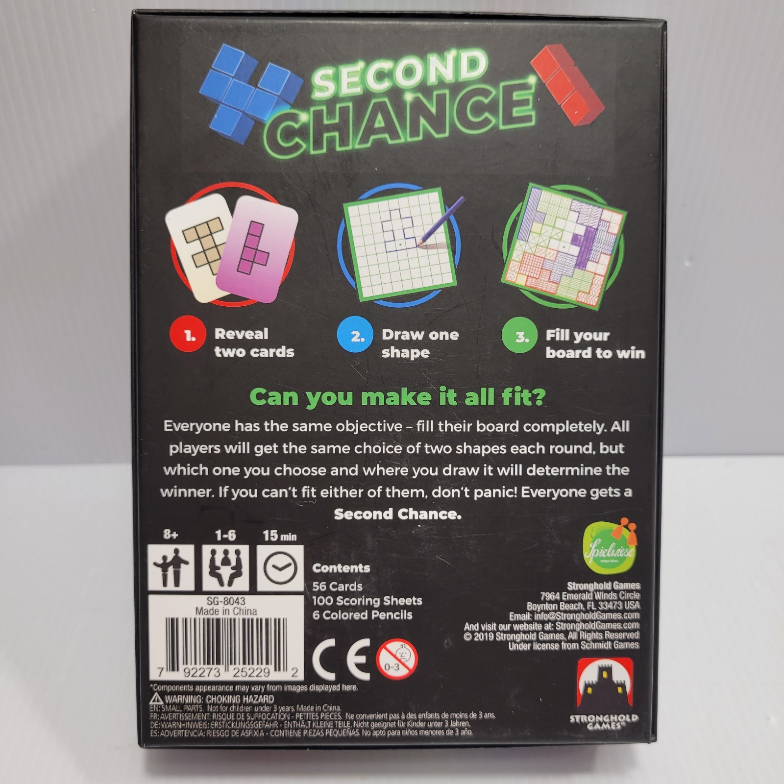 Second Chance Game | Flip & Draw | 56 Card Complete | Stronghold Games | 1st Ed.