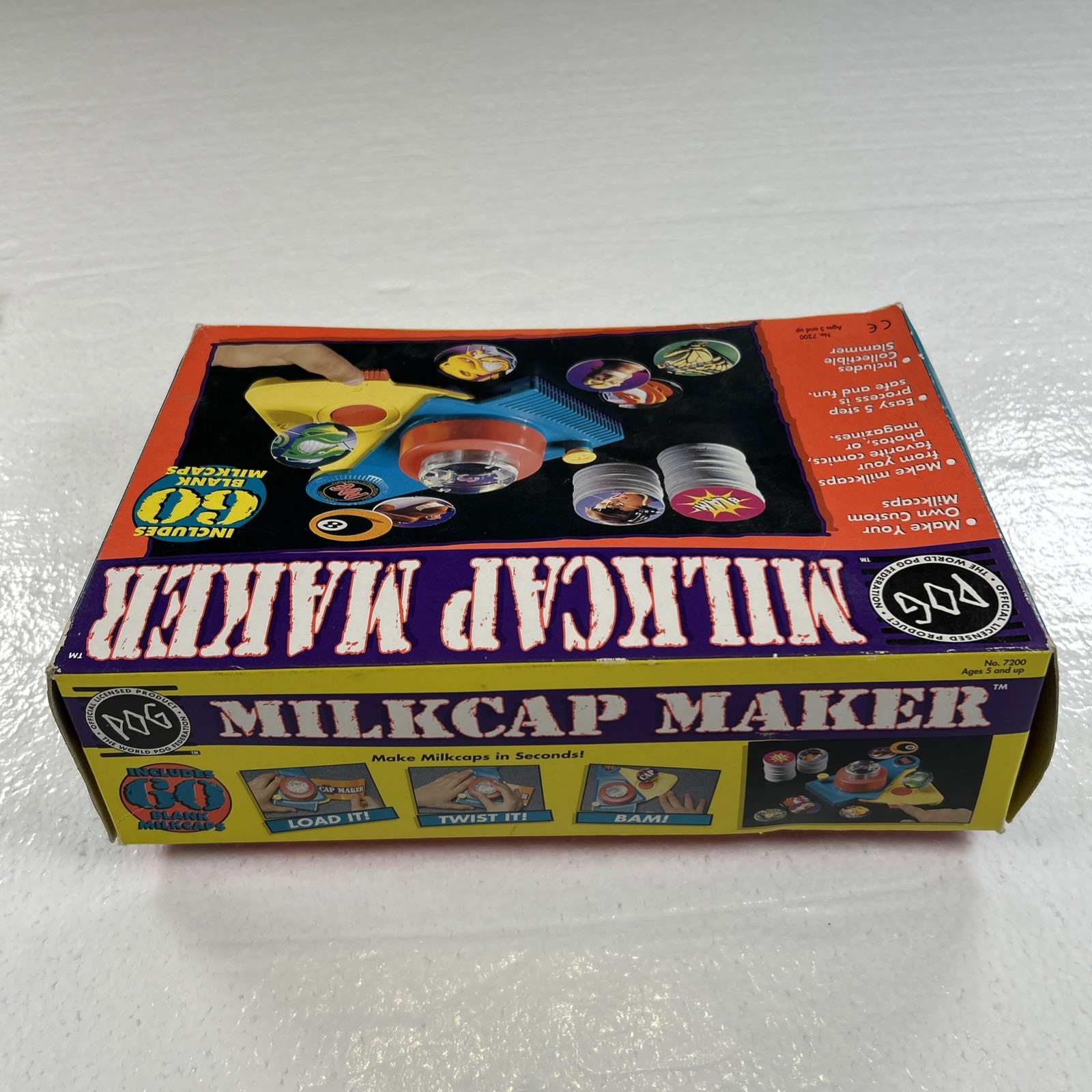 Official Pog Milkcap Maker Machine & 185 Refill Pack 1995 90’s Boxed Complete