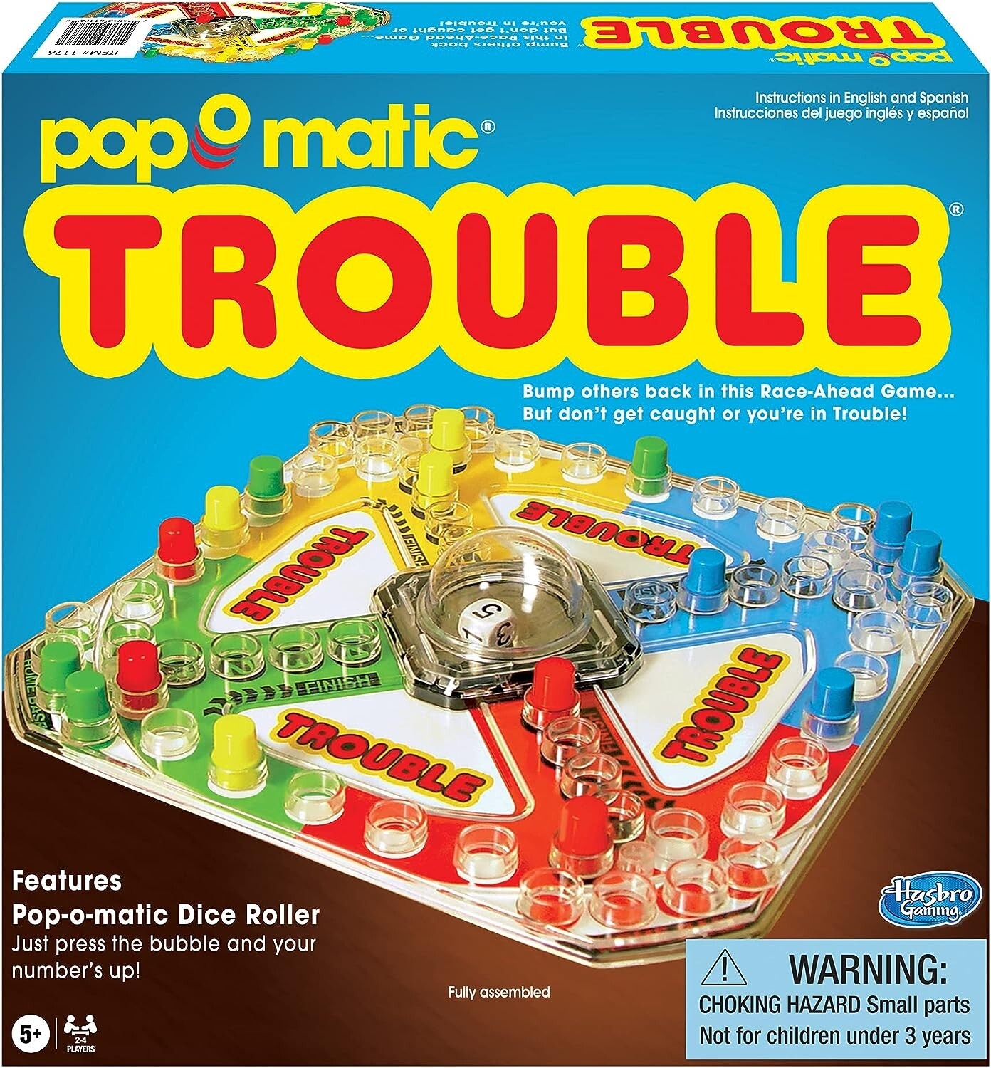 Pop-O-Matic Trouble Board Game – Family Game Night Kids Adults Original Classic