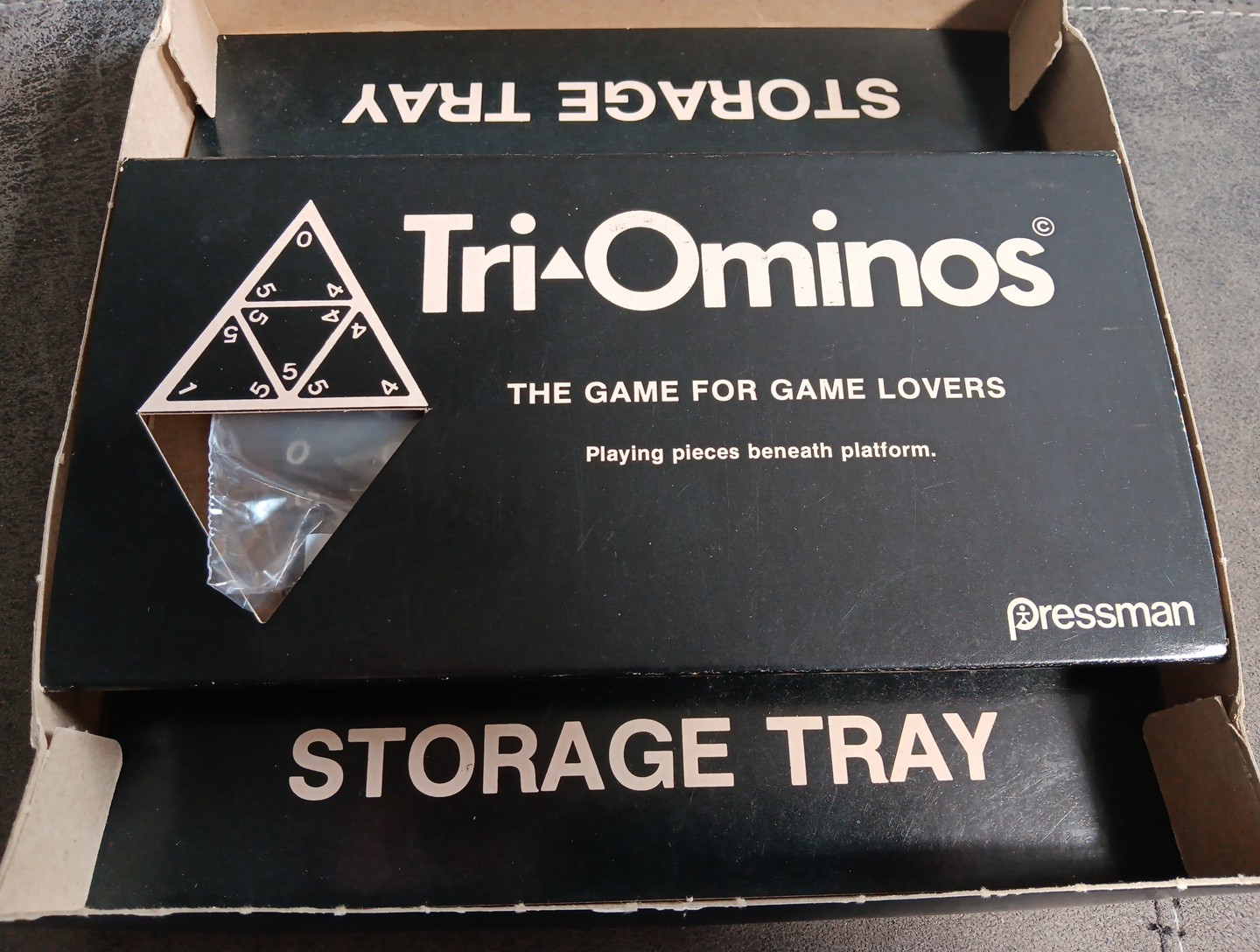 VINTAGE Tri-Ominos THE TRIANGLE GAME – Original Box – Pressman #4420