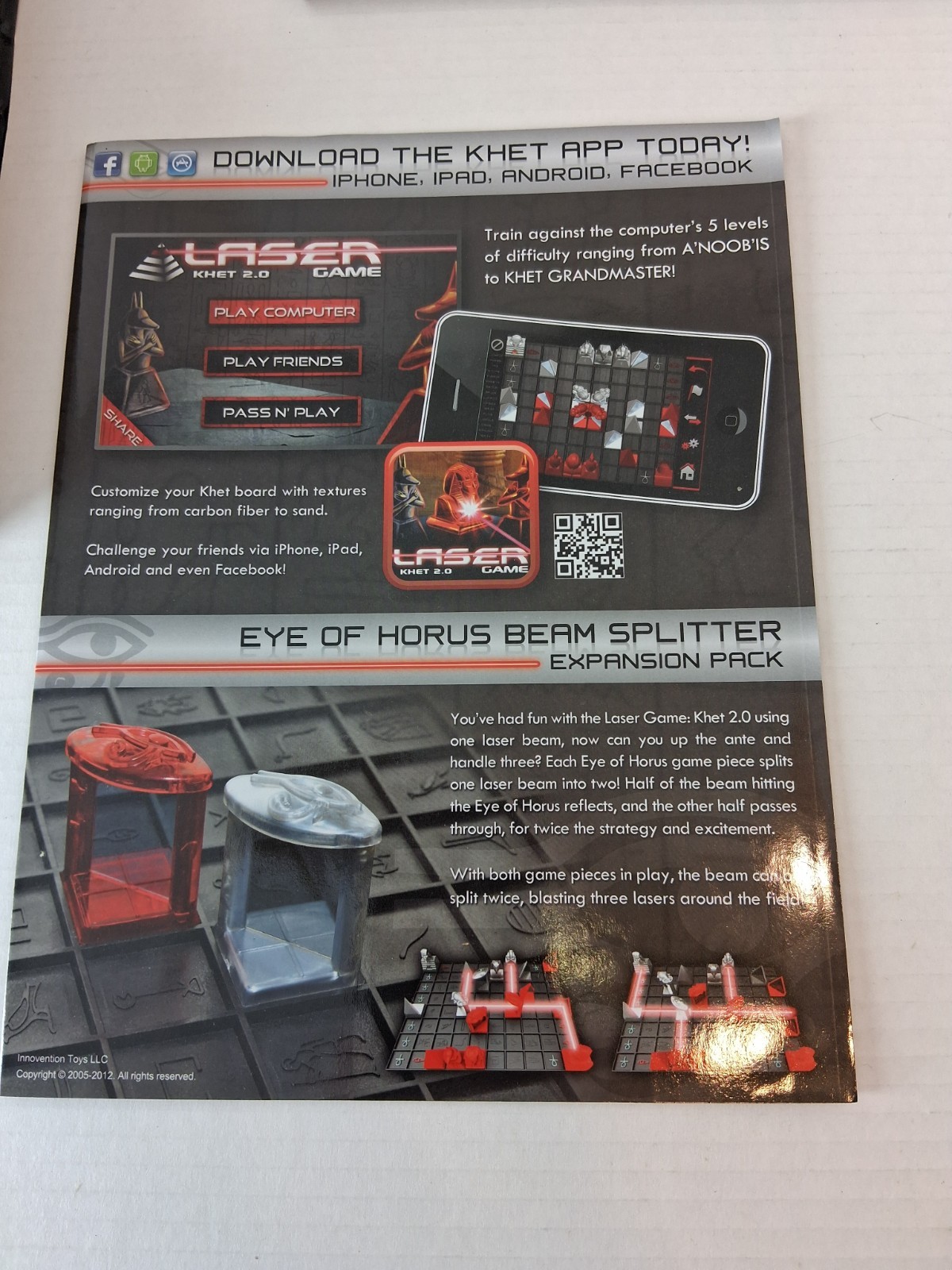 Laser Khet 2.0 Strategy Board Game Mensa Toy Of The Year Finalist TESTED WORKS!