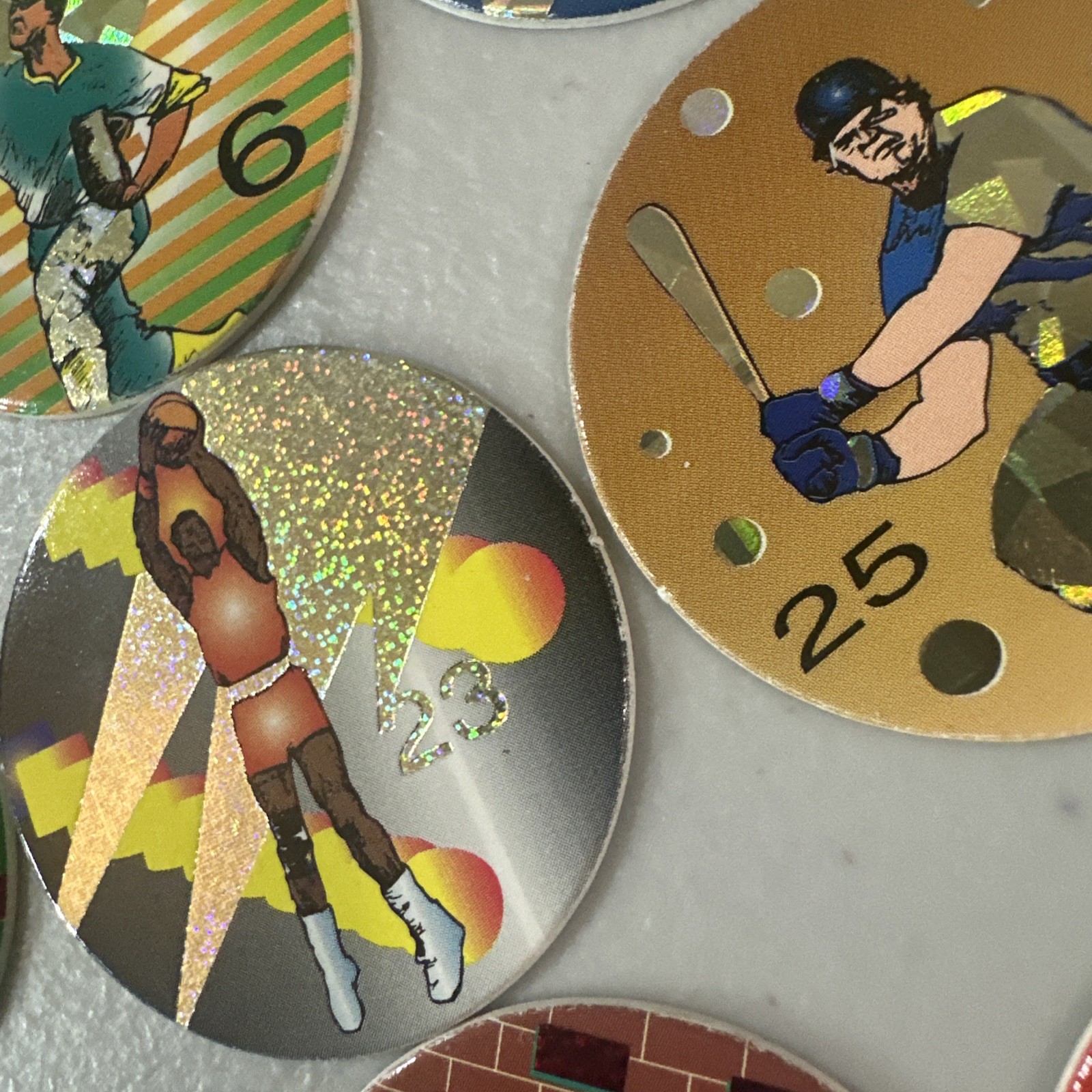 Lot Of 38 Sports Pogs Non Branded Milk Caps Doubles Will Be Red 90’s Vintage